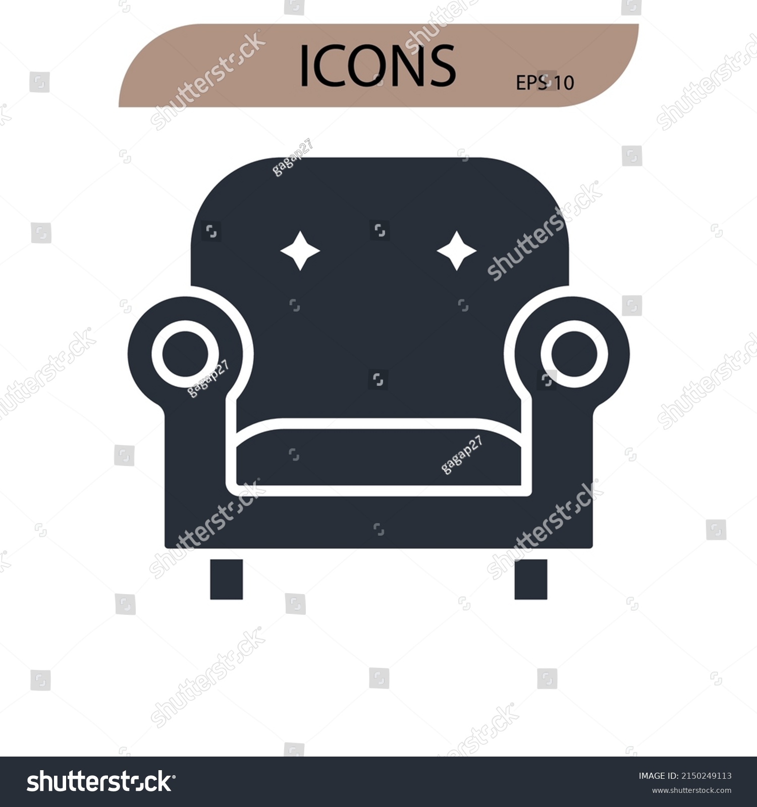 Sofa Icons Symbol Vector Elements Infographic Stock Vector (Royalty