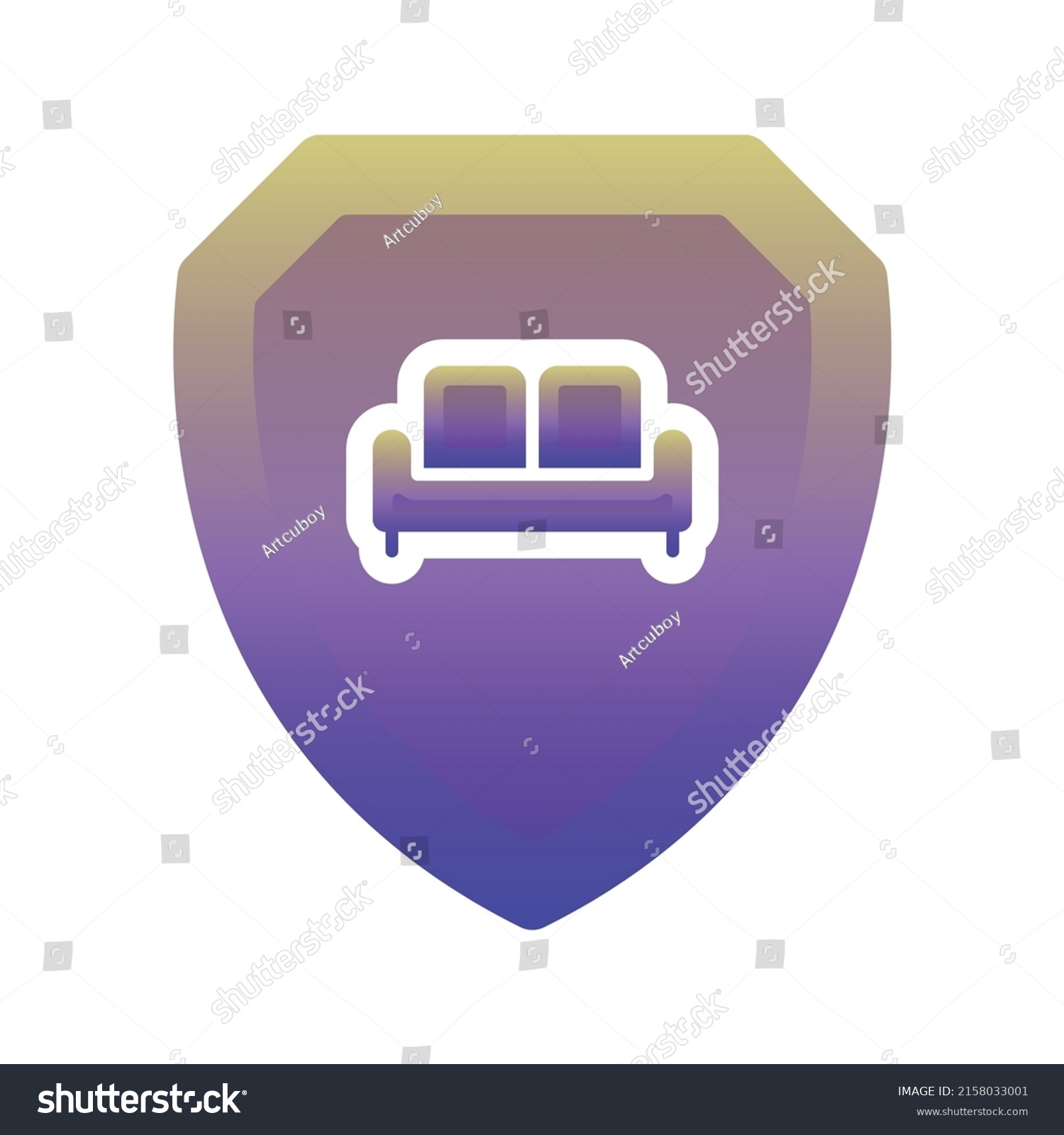 Sofa Shield Logo Gradient Design Template Stock Vector (Royalty Free 