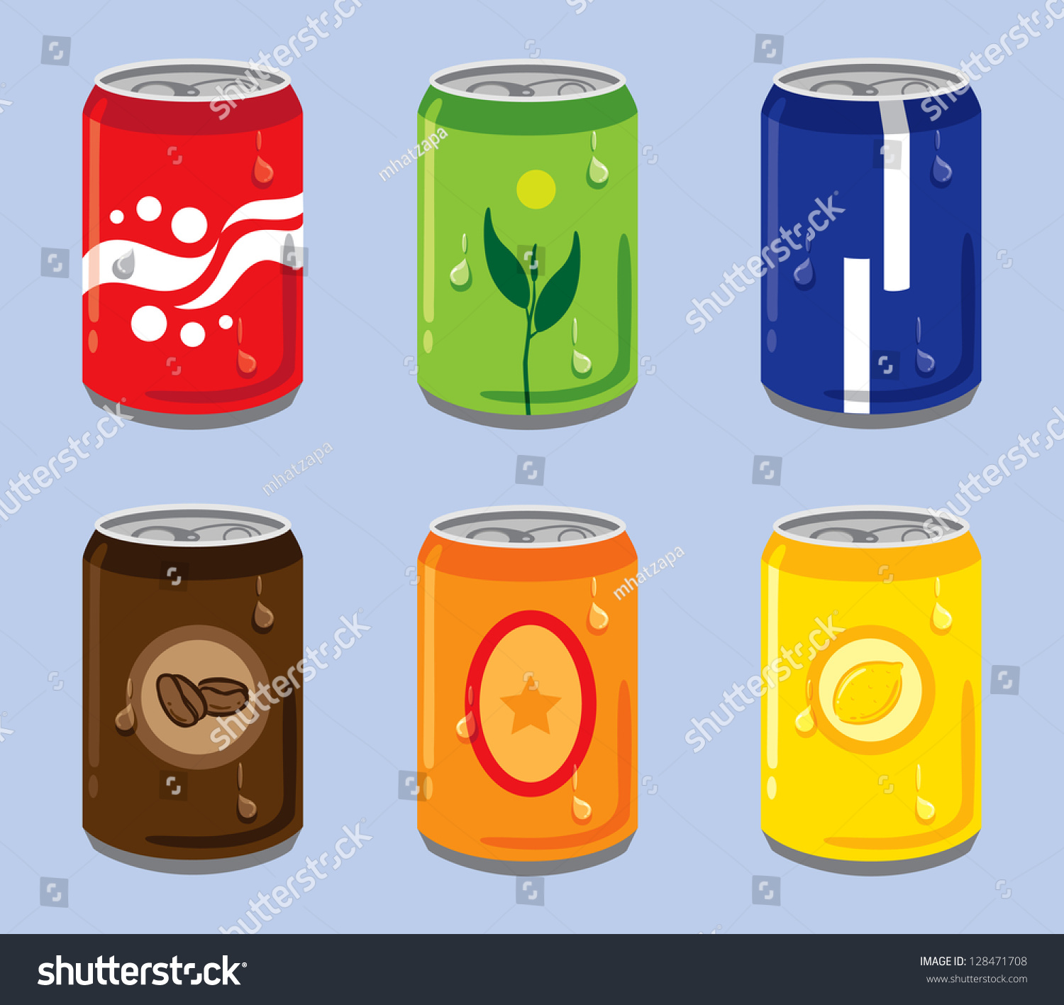 Soft Drink Cans Stock Vector 128471708 : Shutterstock