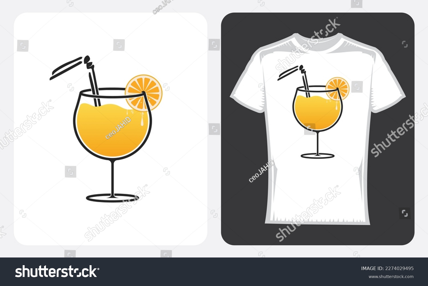 SVG of Soft drink with lemon t shirt design svg