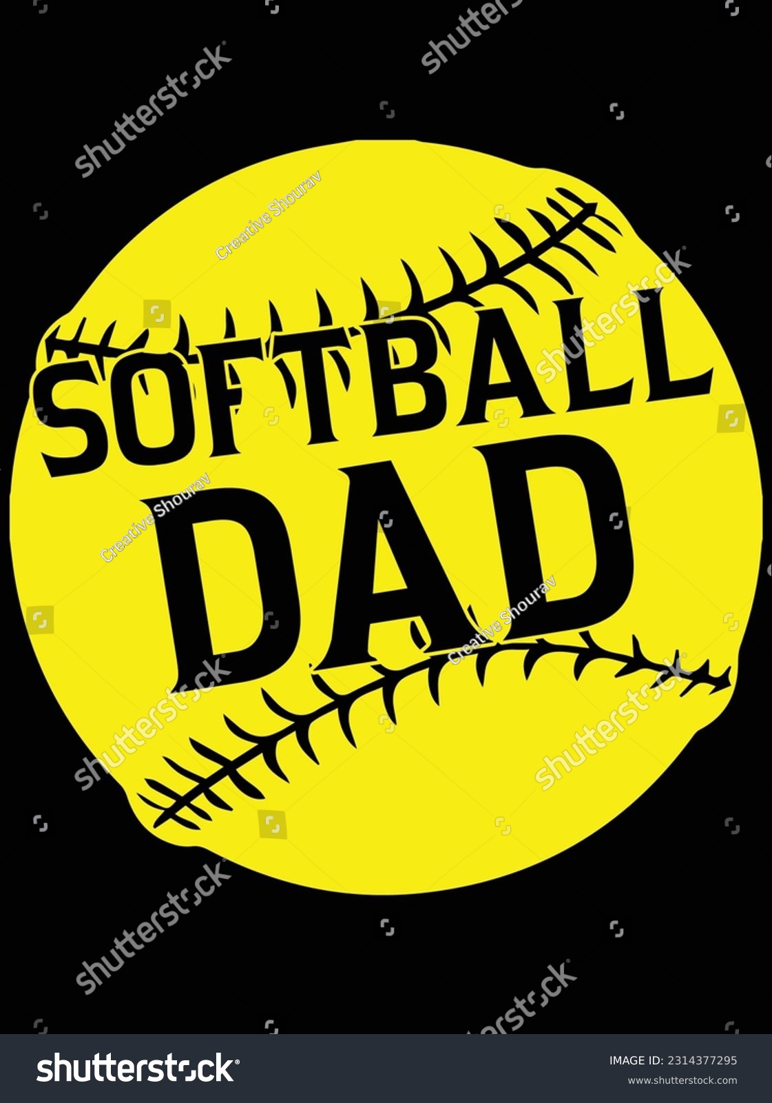 SVG of Softball dad art vector art design, eps file. design file for t-shirt. SVG, EPS cuttable design file svg