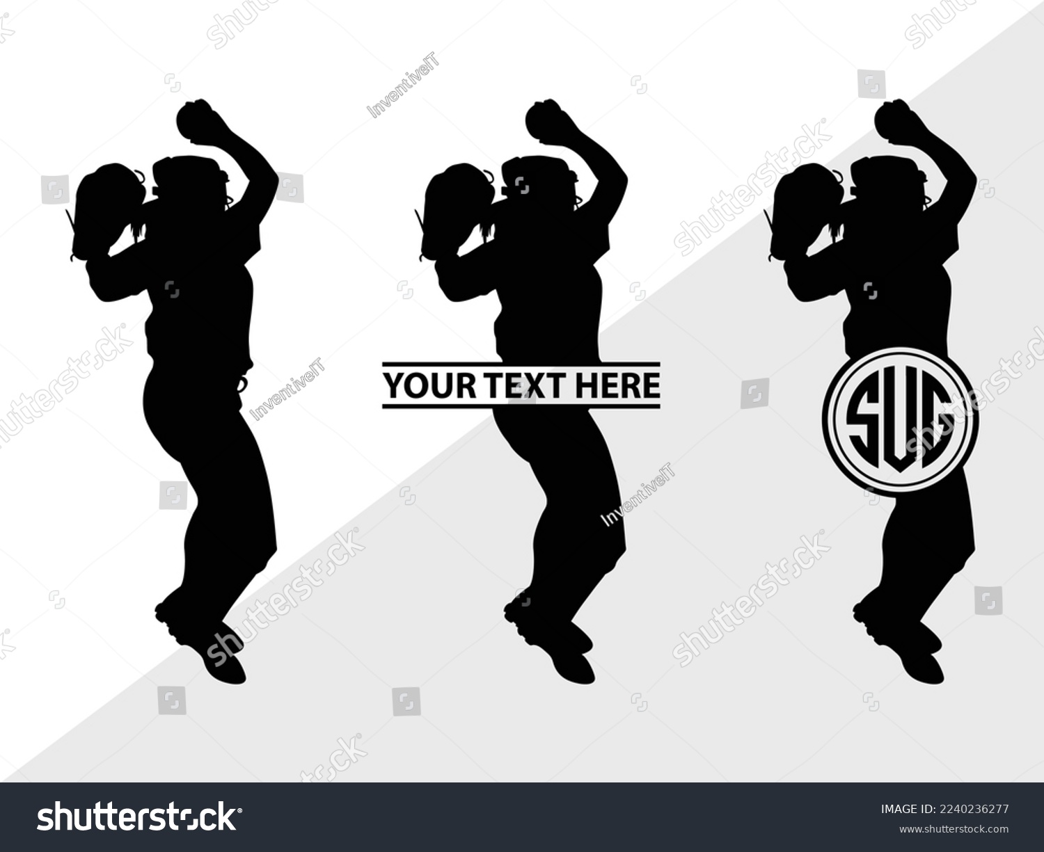 SVG of Softball Monogram Vector Illustration Silhouette svg