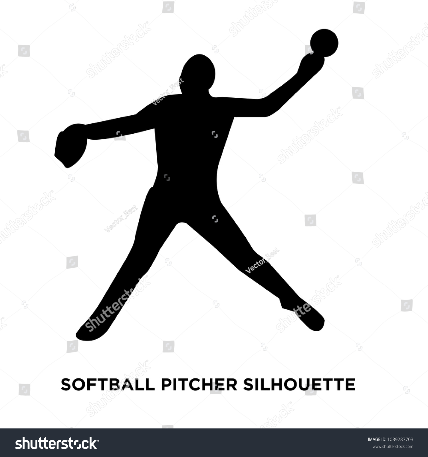 softball pitcher silhouette on white background ez canvas