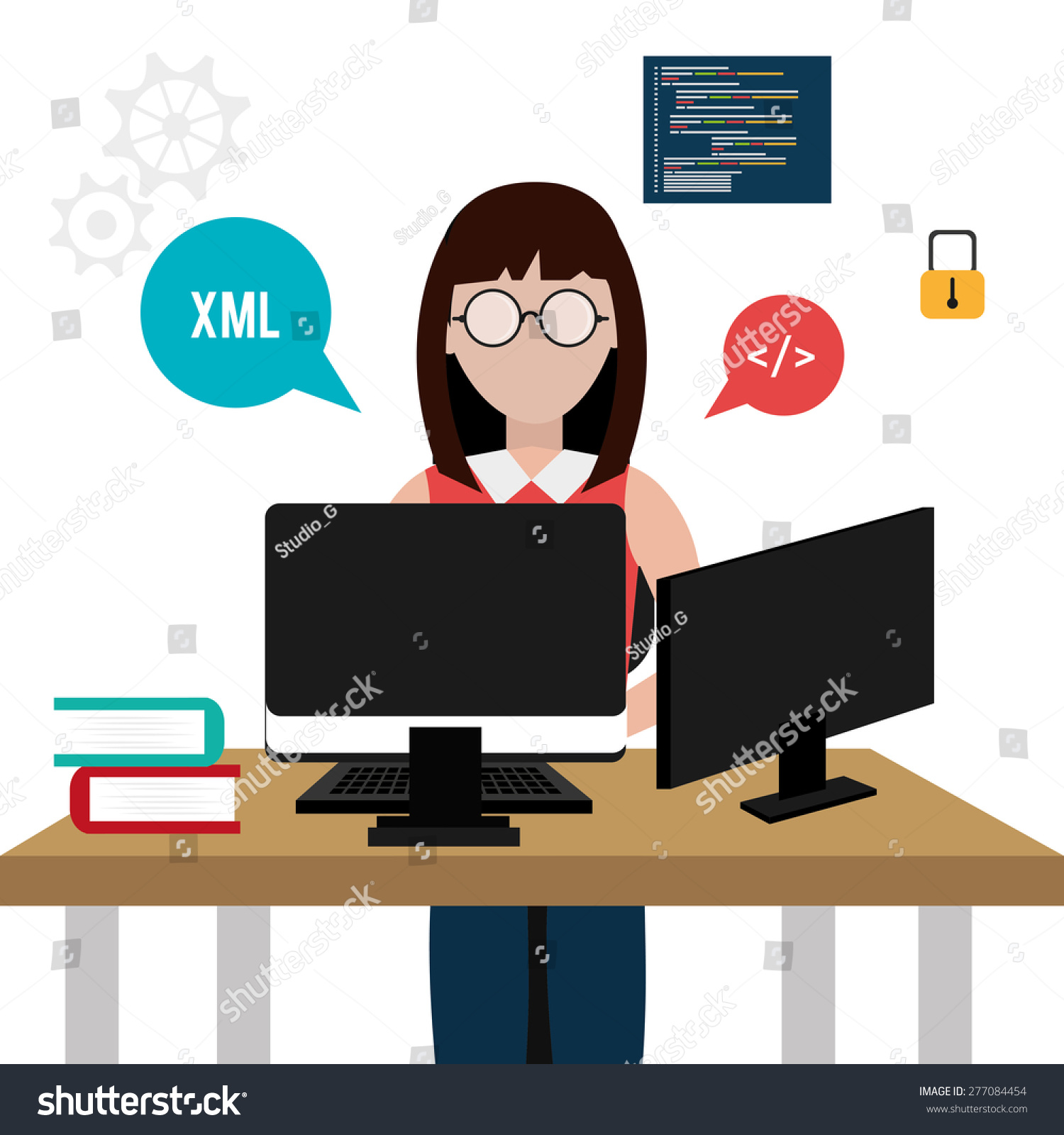 Download Software Design Over White Background Vector Stock Vector 277084454 - Shutterstock