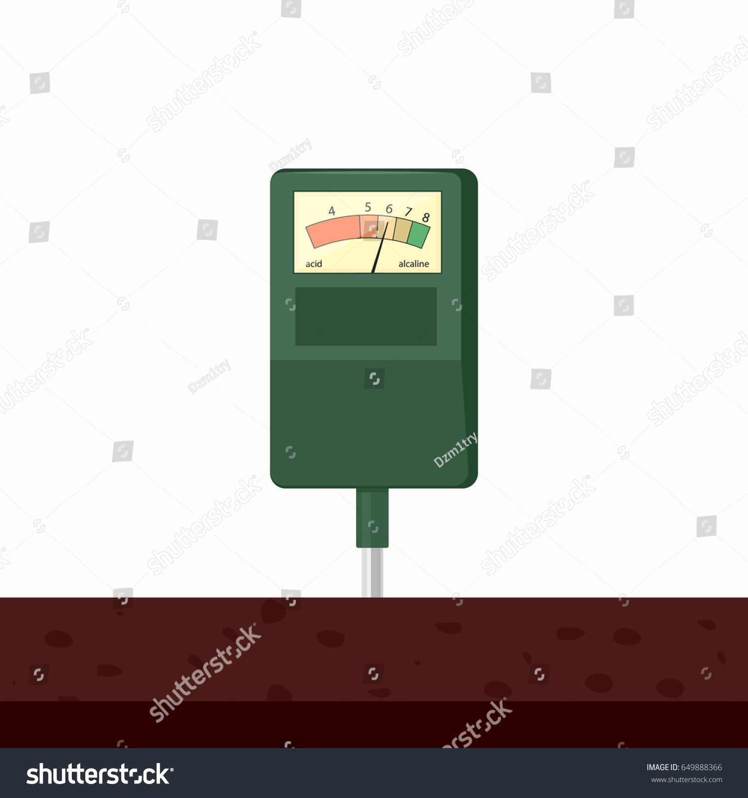 green ph meter measuring soil acidity clip art preview