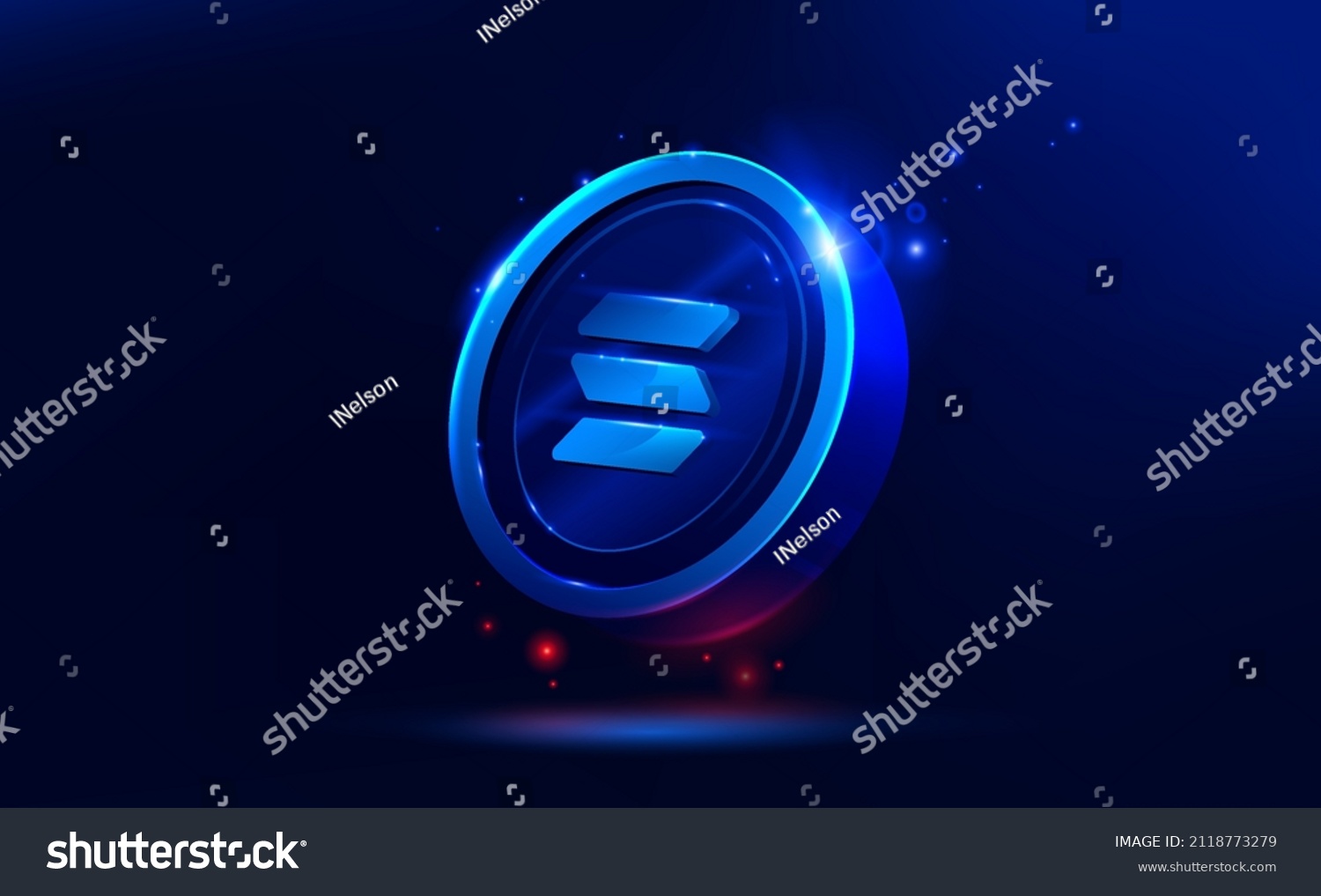 SVG of Solana or Sol coin crypto currency. Blockchain technology. A digital background. Vector abstract illustration svg