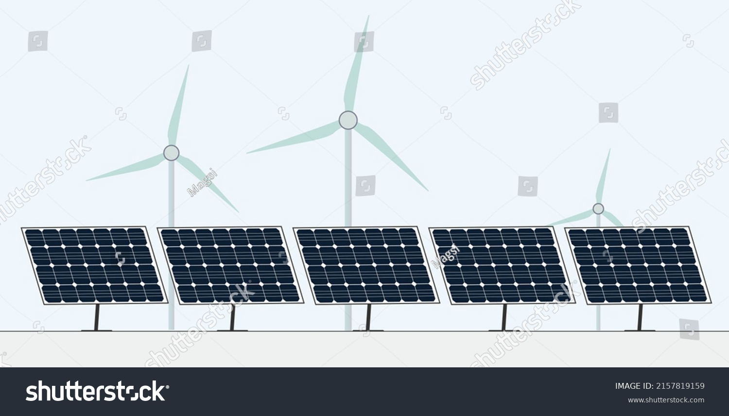 Solar Windmill Vector Design Stock Vector (Royalty Free) 2157819159 ...