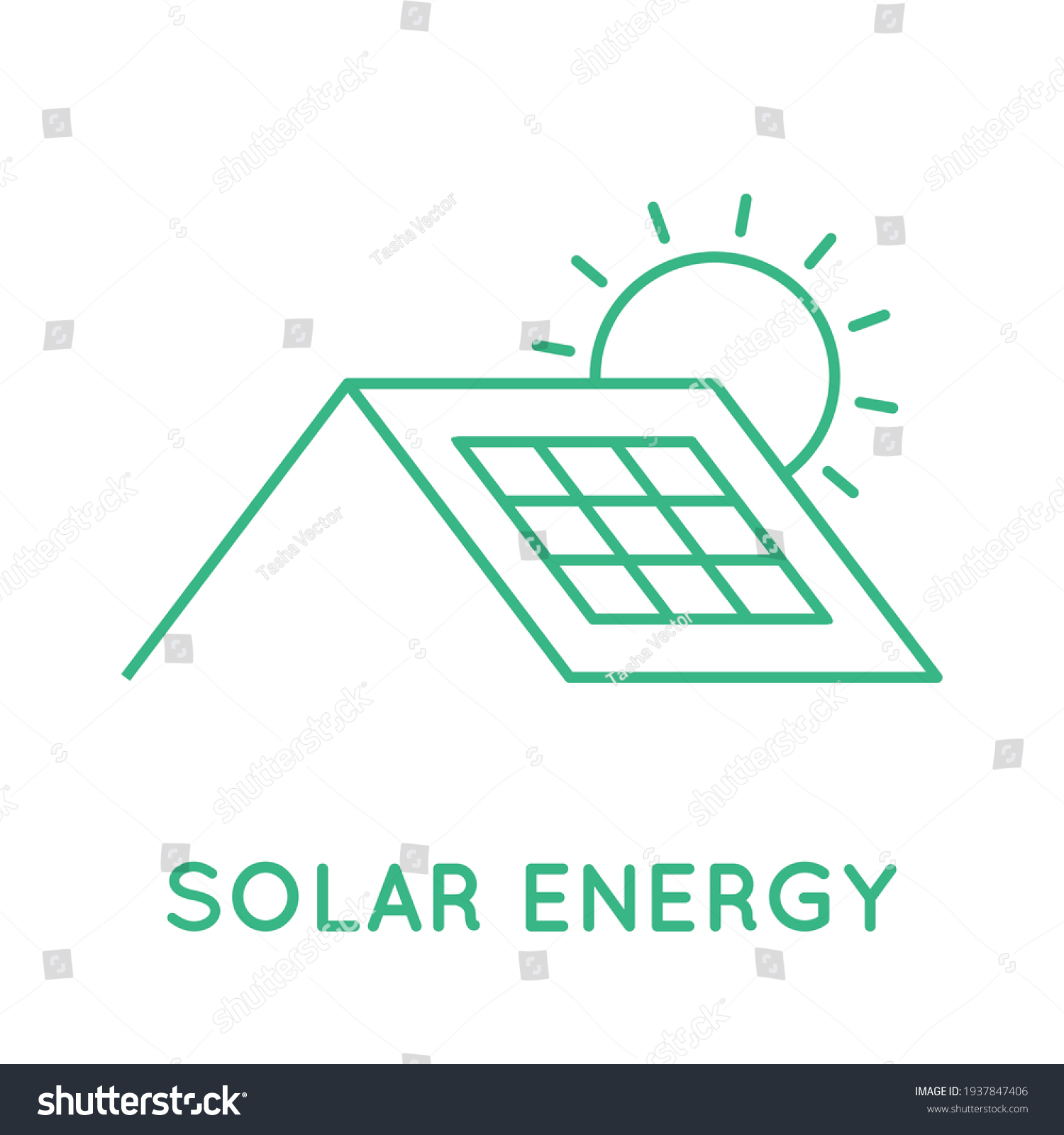 Solar Energy Icon Roof Solar Panel Stock Vector (Royalty Free ...