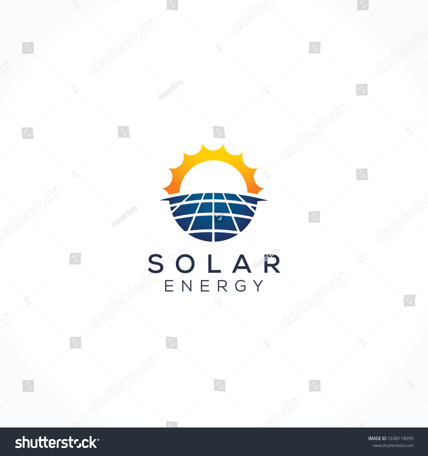 Solar Power Energy Logo Icon Stock Vector (Royalty Free) 1638118999 ...