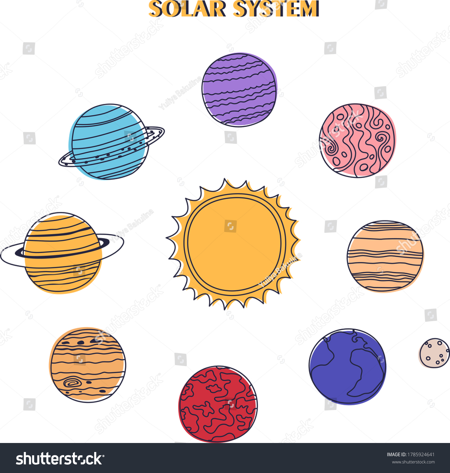 Solar System Colorful Vector Illustration Stock Vector (Royalty Free ...