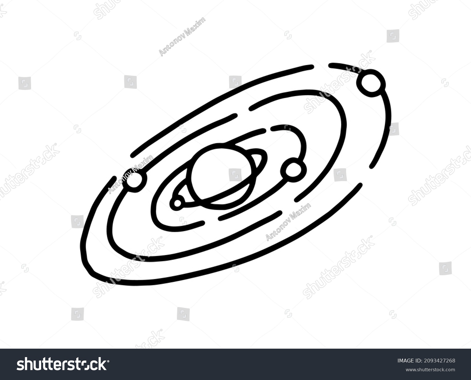 Solar System Outline Doodle Style Vector Stock Vector (Royalty Free ...