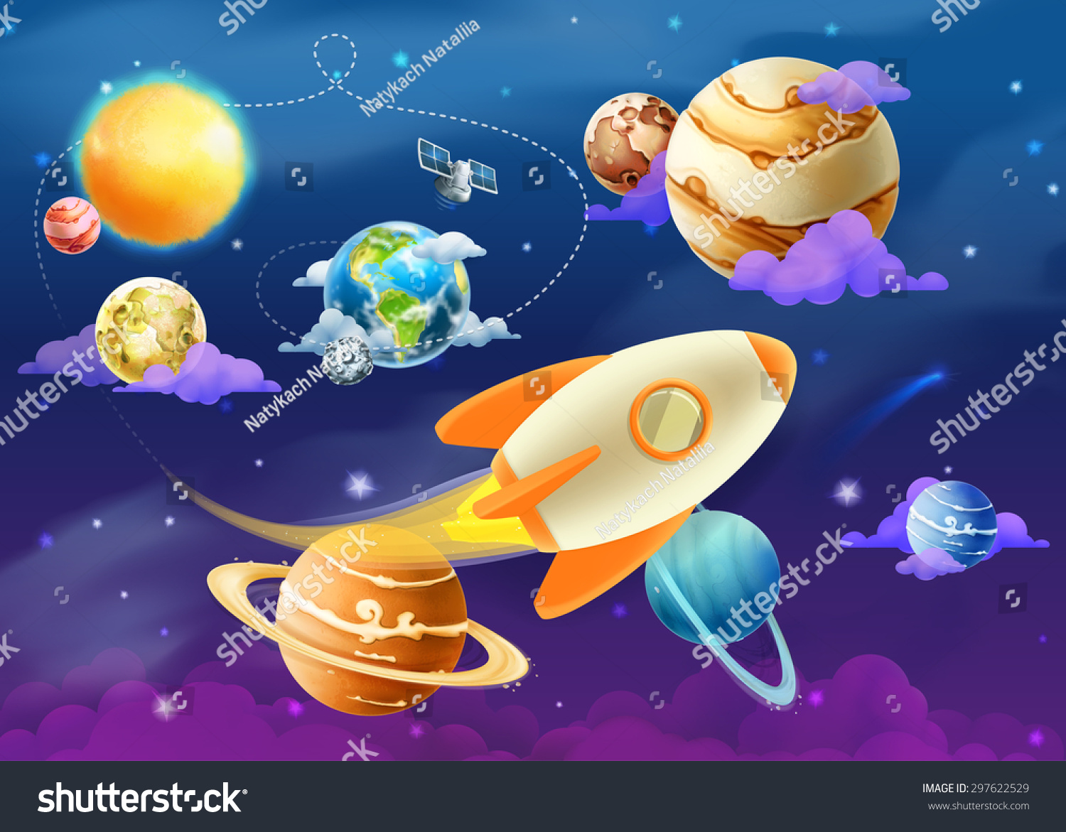 Solar System Planets Vector Illustration Stock Vector (Royalty Free ...