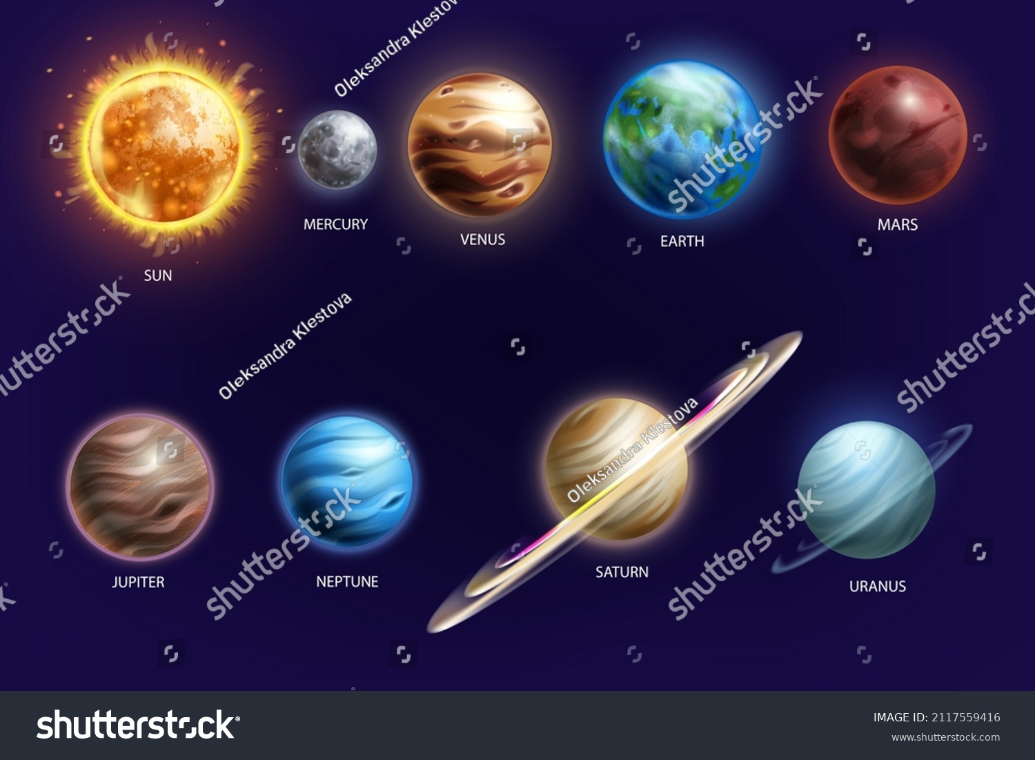 Solar System Planet Set Vector Galaxy Stock Vector (Royalty Free ...