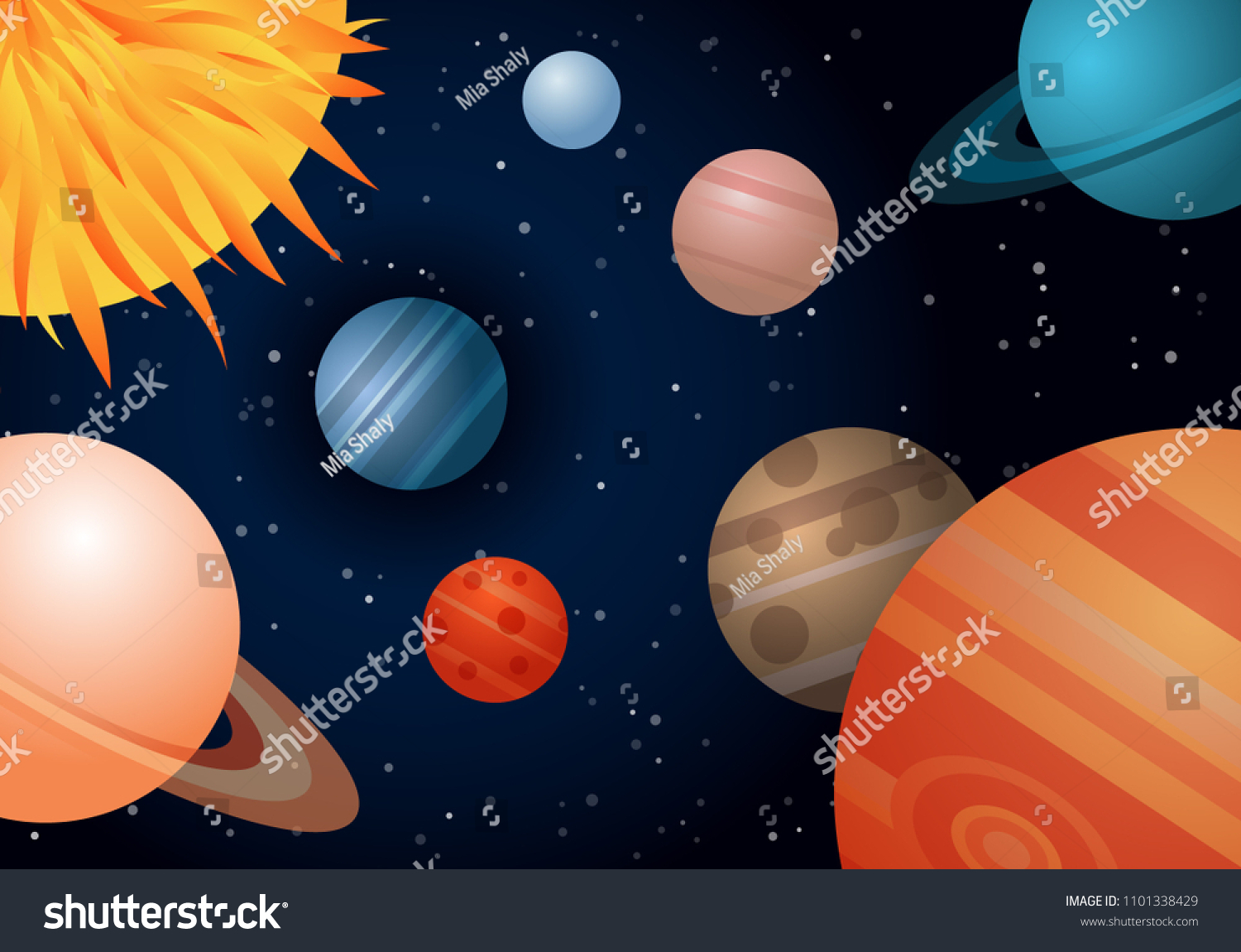 Solar System Sun Planets Vector Illustration Stock Vector (Royalty Free ...