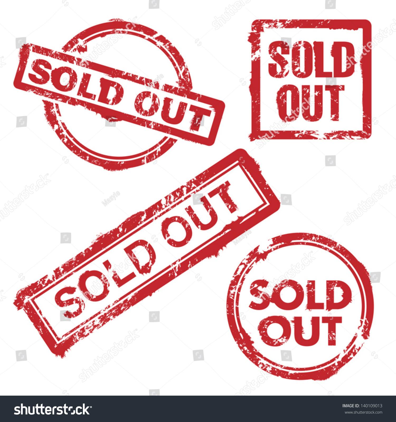 Sold Out Stamp Stock Vector 140109013 : Shutterstock