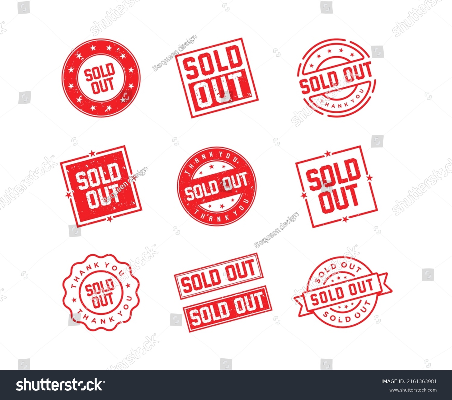 Sold Out Stamp Badge Emblem Logo Stock Vector (Royalty Free) 2161363981 ...