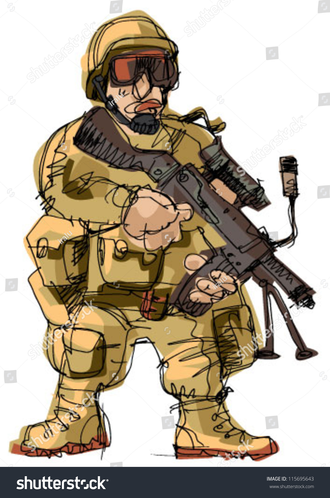 Soldier Cartoon Stock Vector 115695643 - Shutterstock