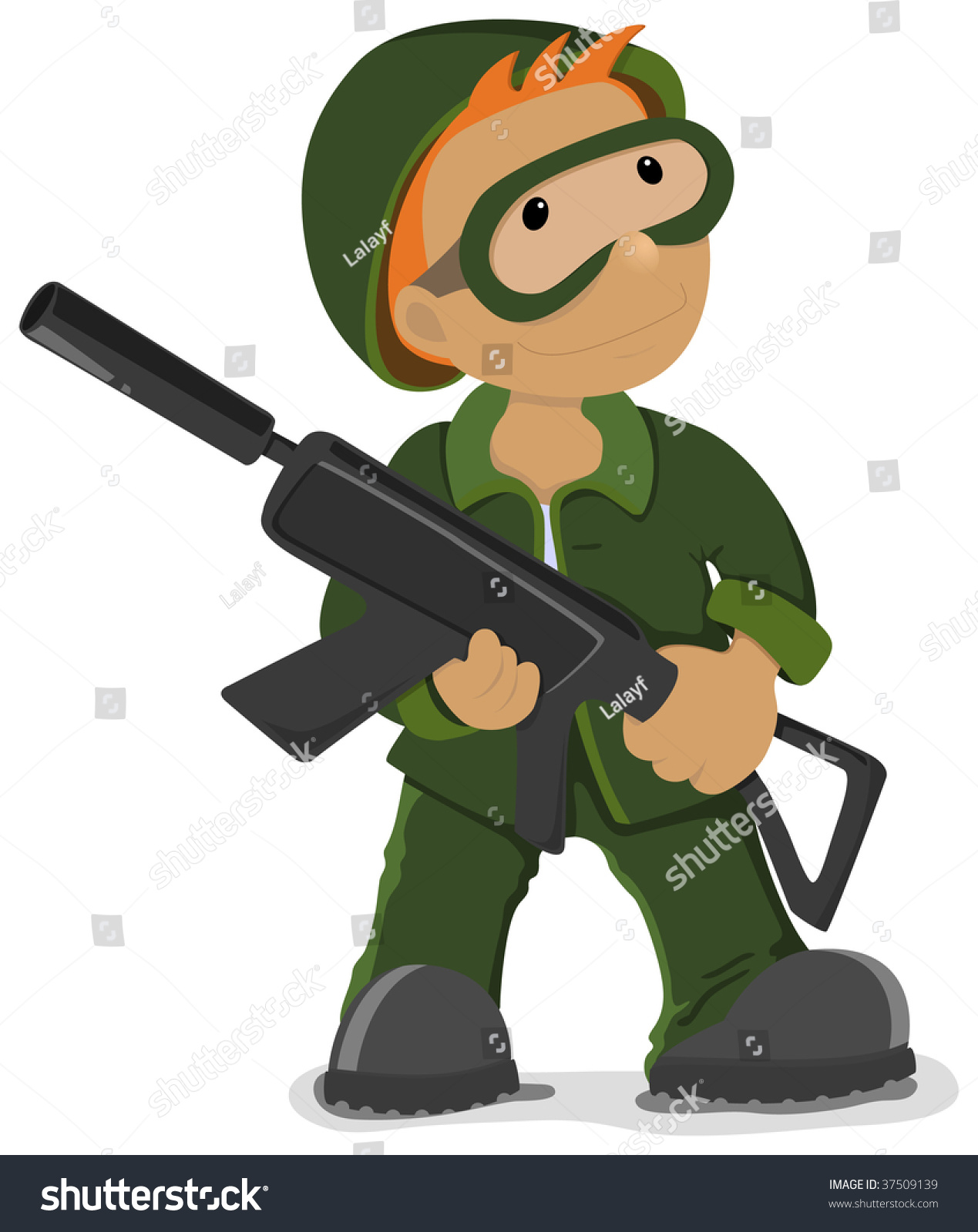 Soldier Holding Airsoft Gun Vector Image Stock Vector 37509139 ...