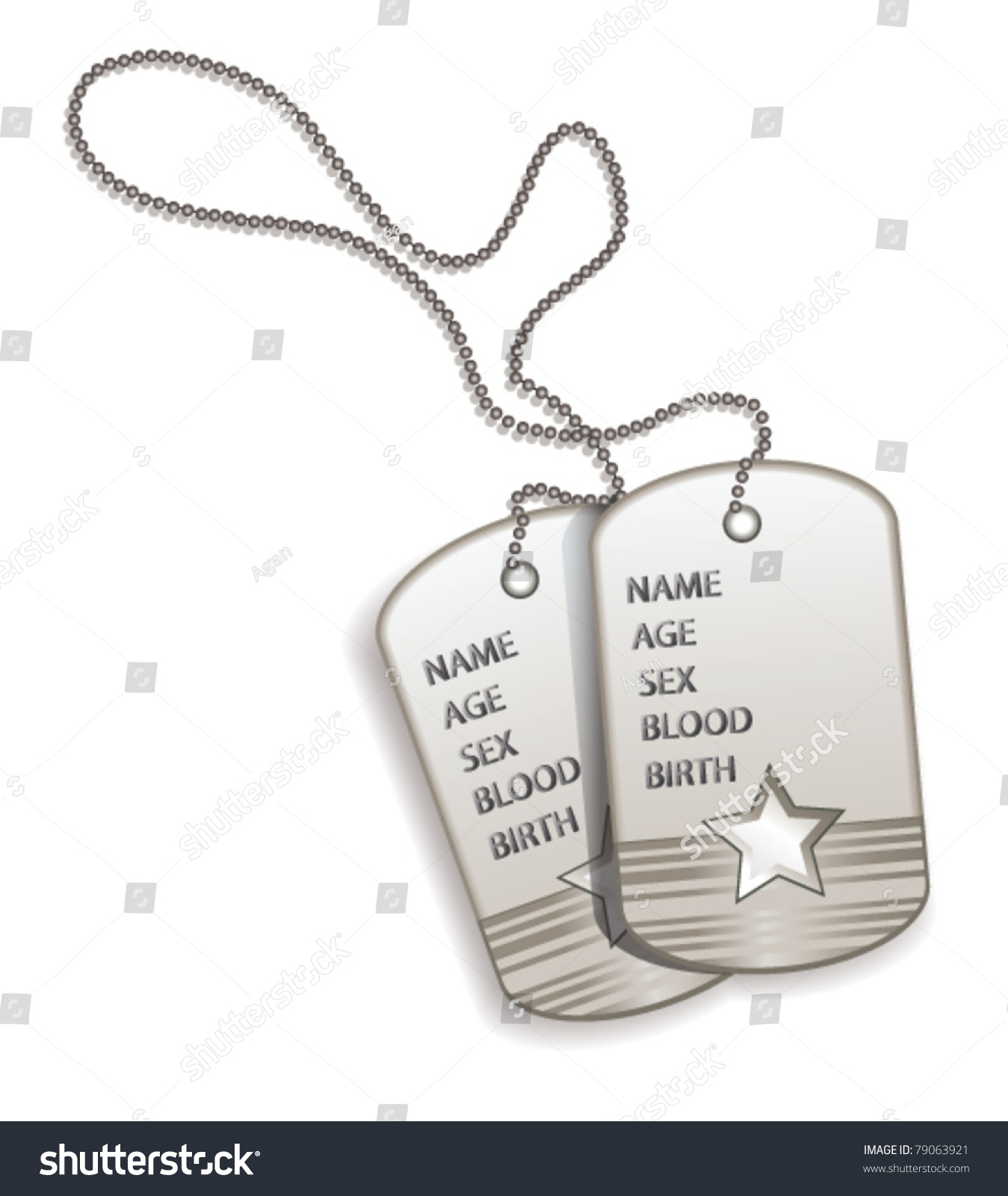 Soldier Identity Tag Stock Vector Illustration 79063921 : Shutterstock