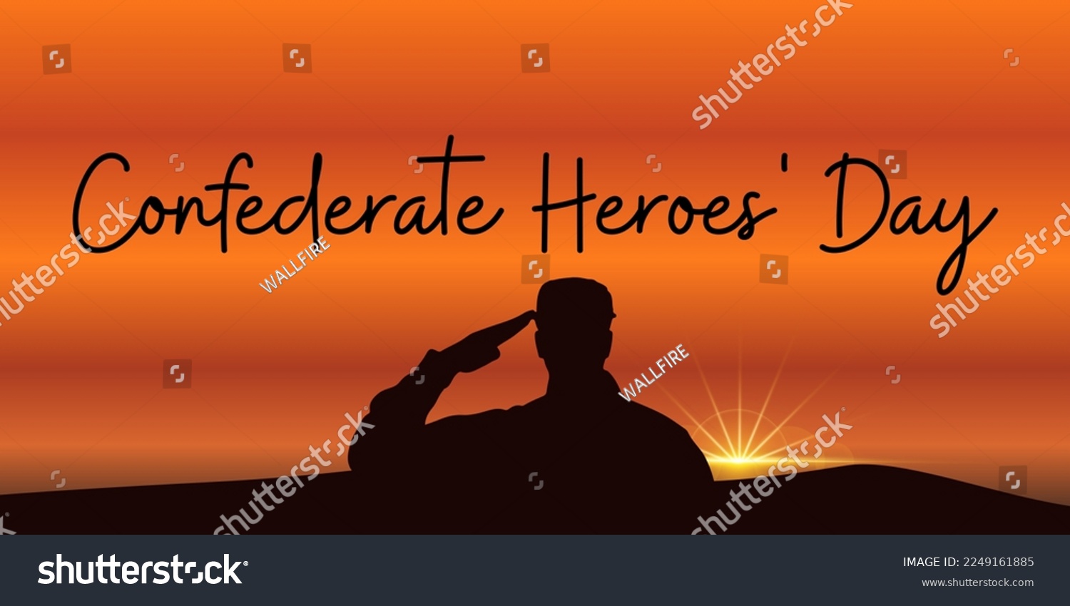 SVG of Soldier on sunset background. Confederate heroes day. 	Confederate Heroes' Day Texas. svg
