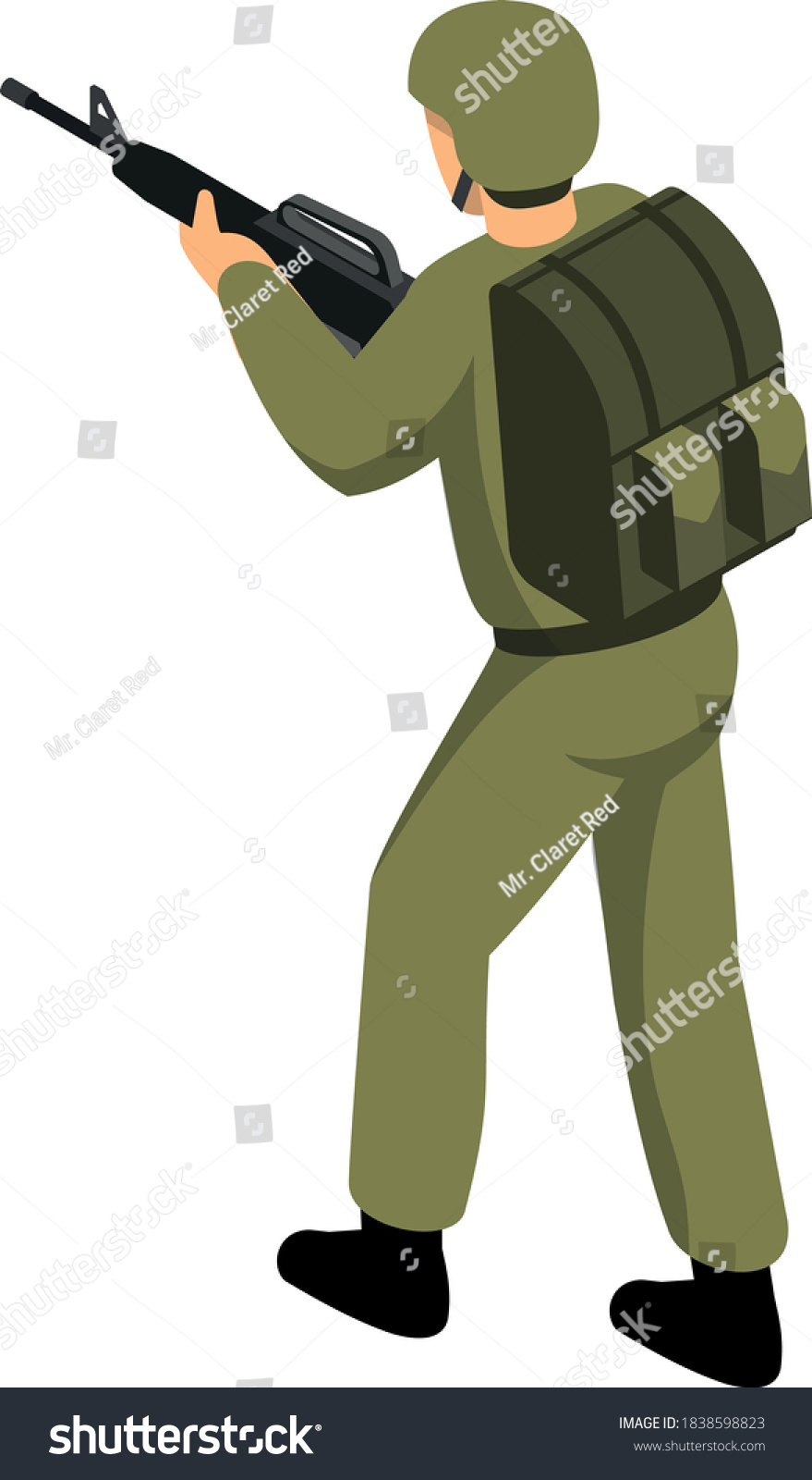 Soldier Ready War Vector Stock Vector (Royalty Free) 1838598823 ...