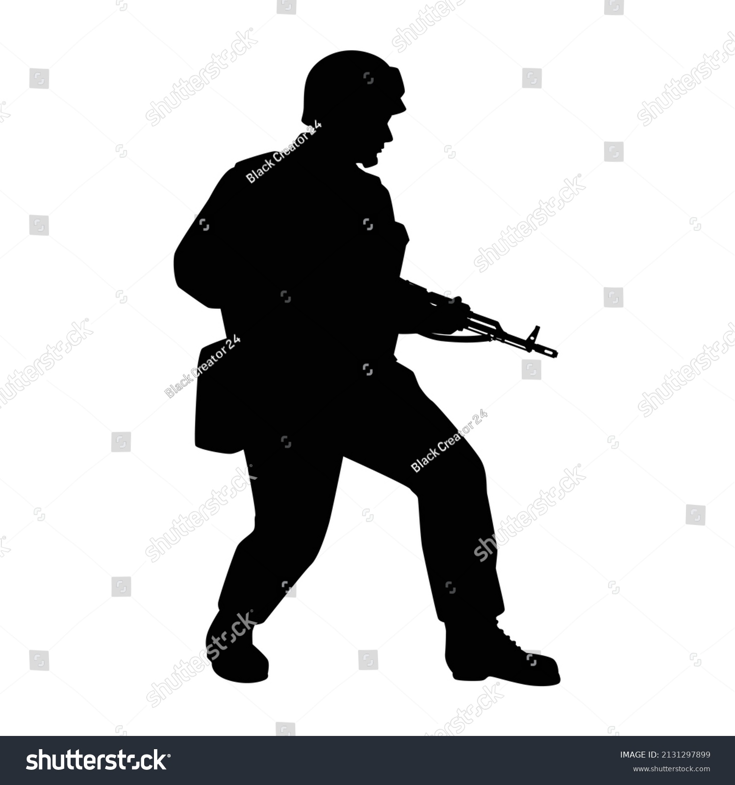 Soldier Rifle Gun War Silhouette Vector Stock Vector (Royalty Free ...