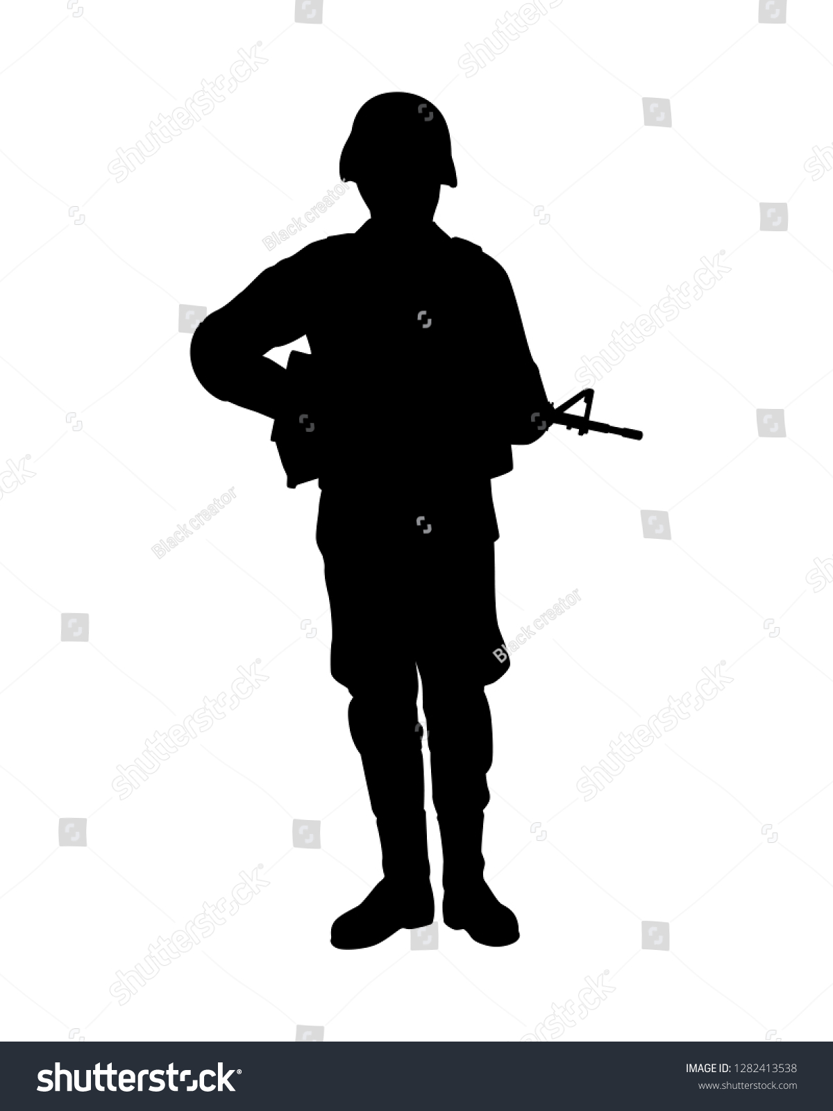 Soldier Rifle Gun Silhouette Vector Stock Vector (Royalty Free ...