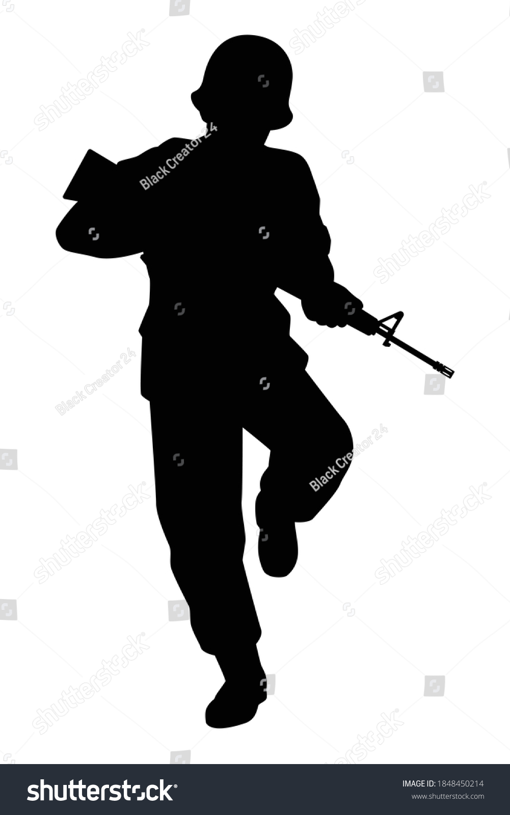 Soldier Rifle Gun Silhouette Vector Stock Vector (Royalty Free ...