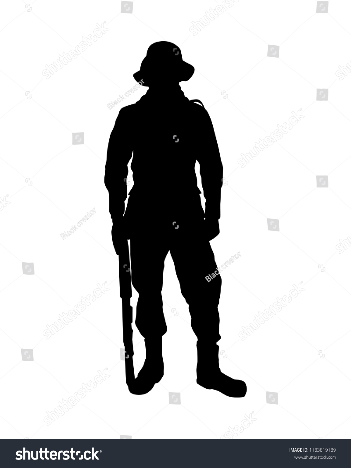 Soldier Weapon Silhouette Vector On White Stock Vector (Royalty Free ...