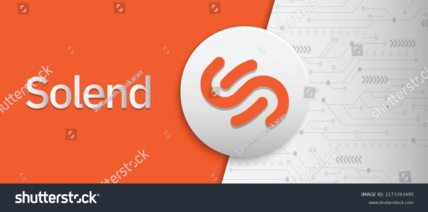 SVG of Solend (SLND) crypto coin symbol and logo. Block chain based virtual currency technology banner. svg