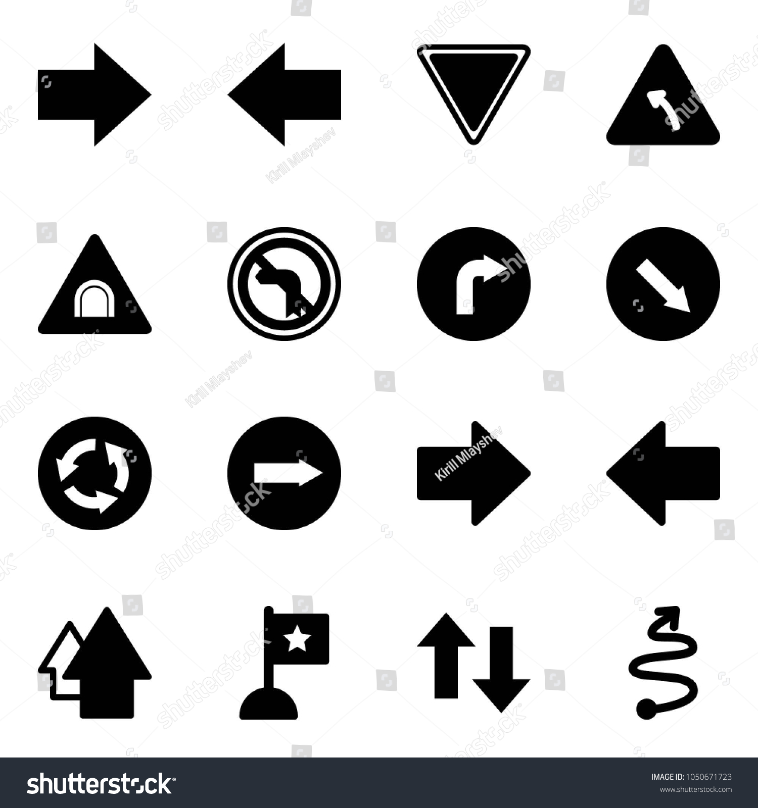 Solid Vector Icon Set Right Arrow Stock Vector Royalty Free