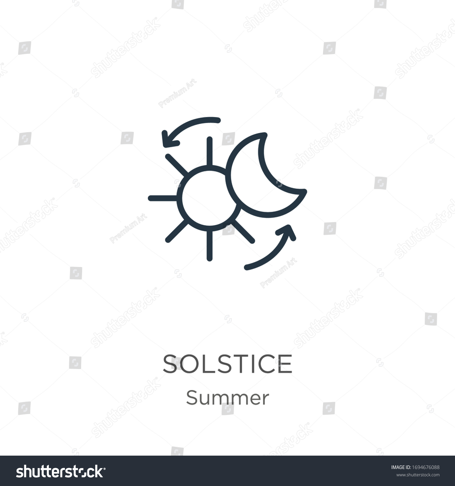 Solstice Icon Thin Linear Solstice Outline Stock Vector (Royalty Free ...