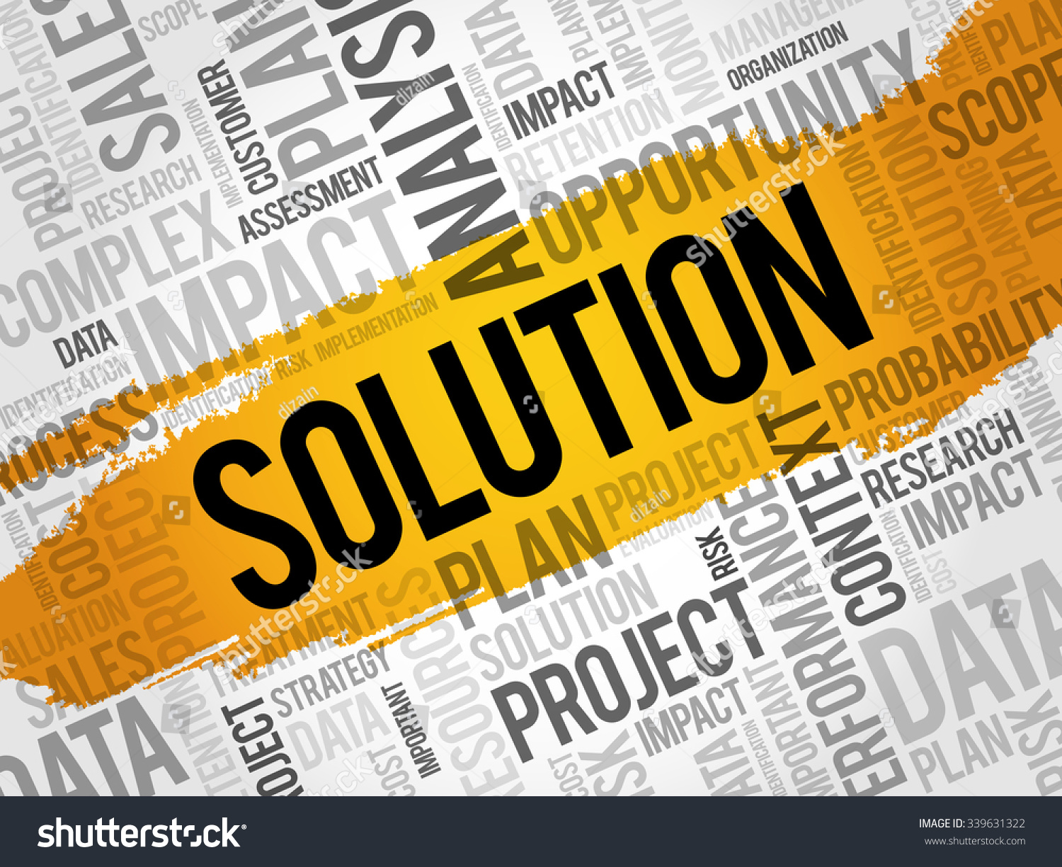 Solution Word Cloud Business Concept Stock Vector (Royalty Free