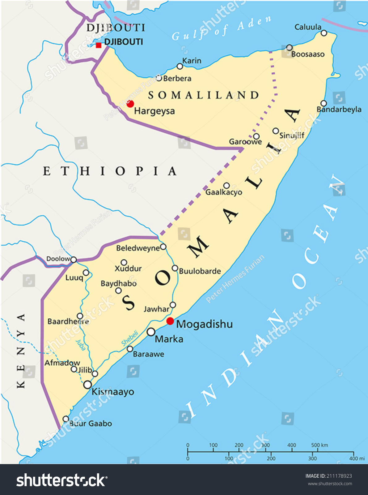somalia kort Somalia Political Map Capital Mogadishu National Lagervektor Royaltyfri 211178923 somalia kort