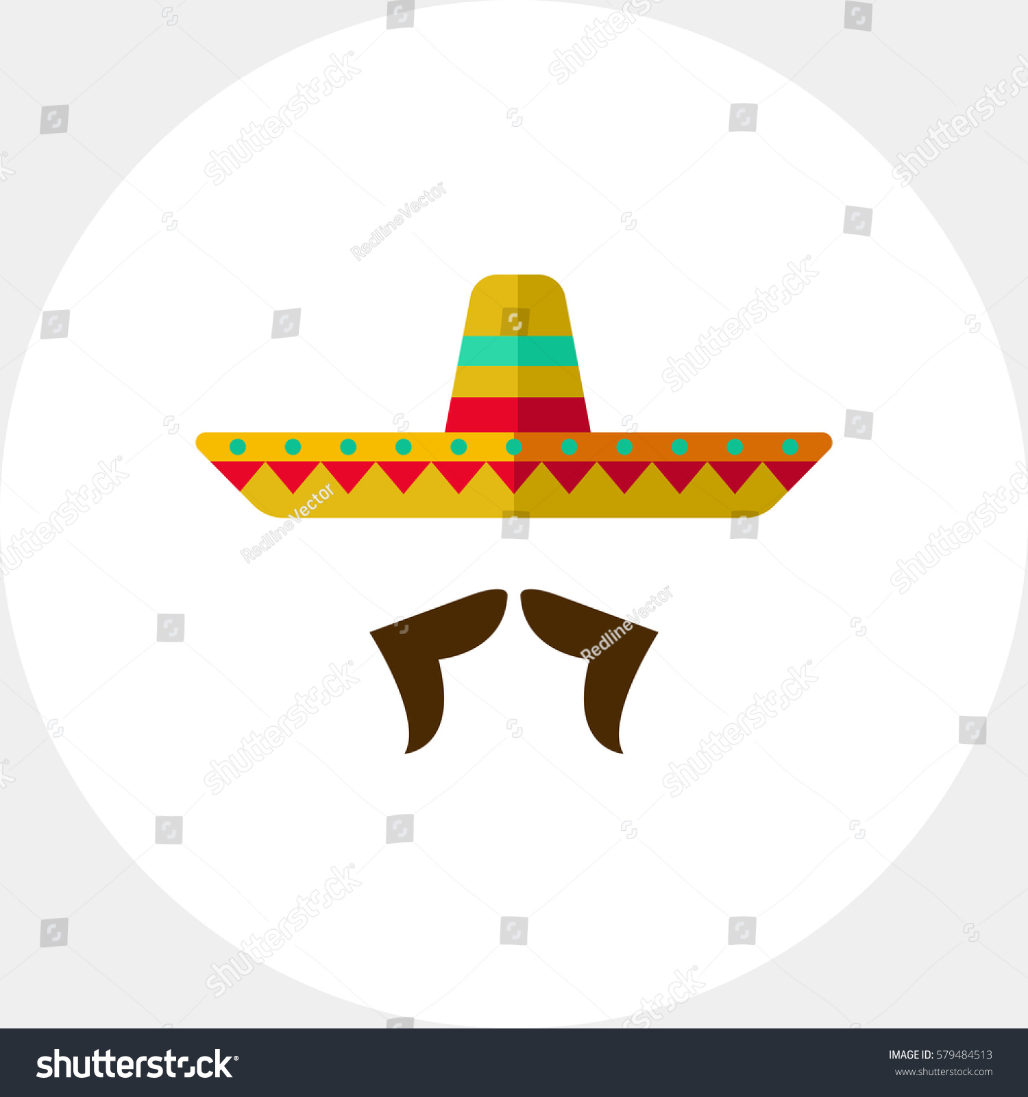 Sombrero Mustache Icon Stock Vector (Royalty Free) 579484513