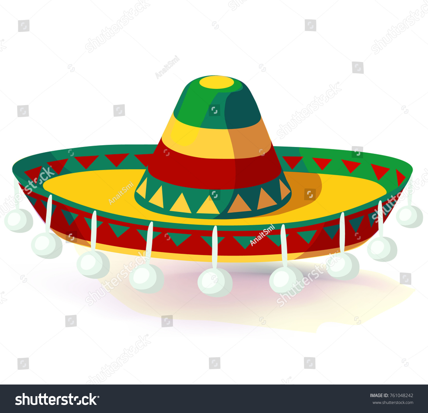 Sombrero Hat Mexican Hat On White Stock Vector (Royalty Free) 761048242