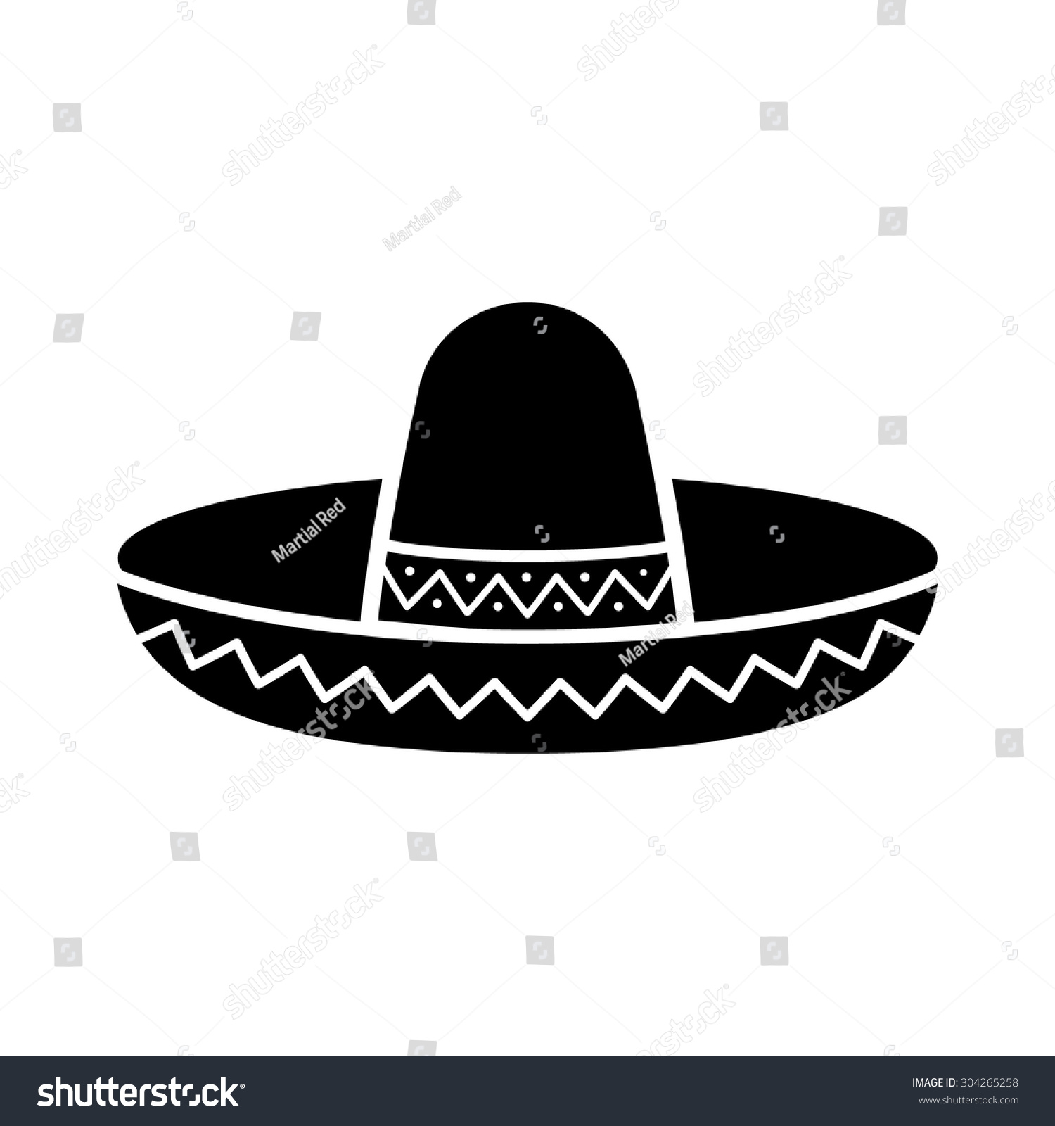 Sombrero / Mexican Hat Flat Icon For Apps And Websites Stock Vector ...