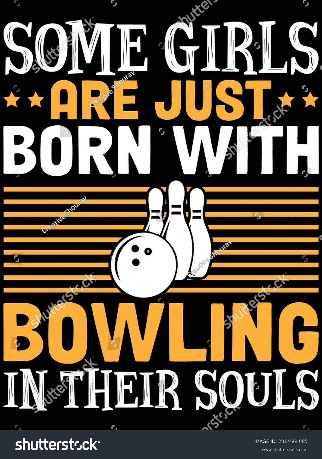 SVG of Some girls are just born with bowling vector art design, eps file. design file for t-shirt. SVG, EPS cuttable design file svg