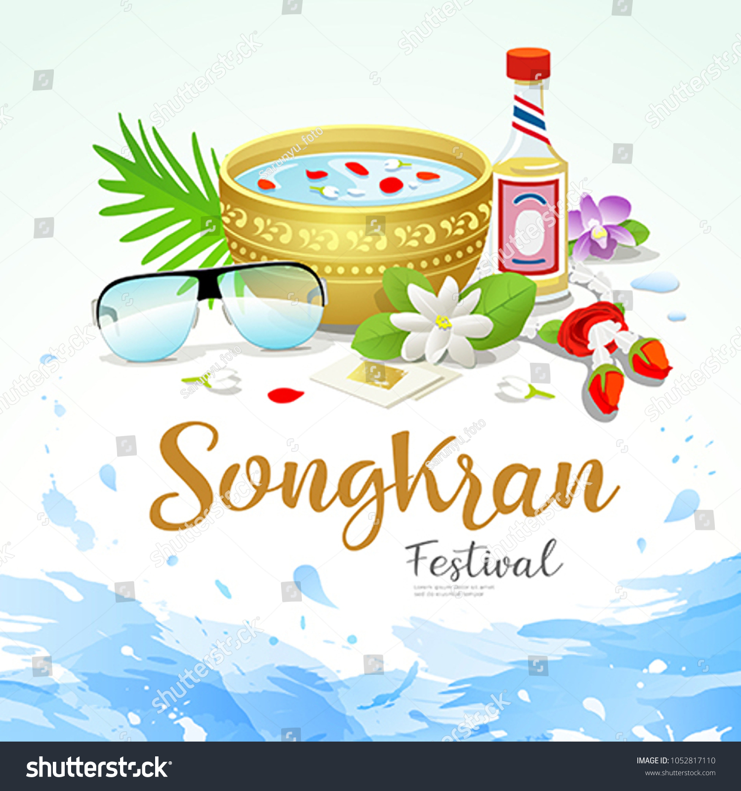 Songkran Festival Thailand Design Water Splash Stock Vector Royalty Free 1052817110 Shutterstock 4767