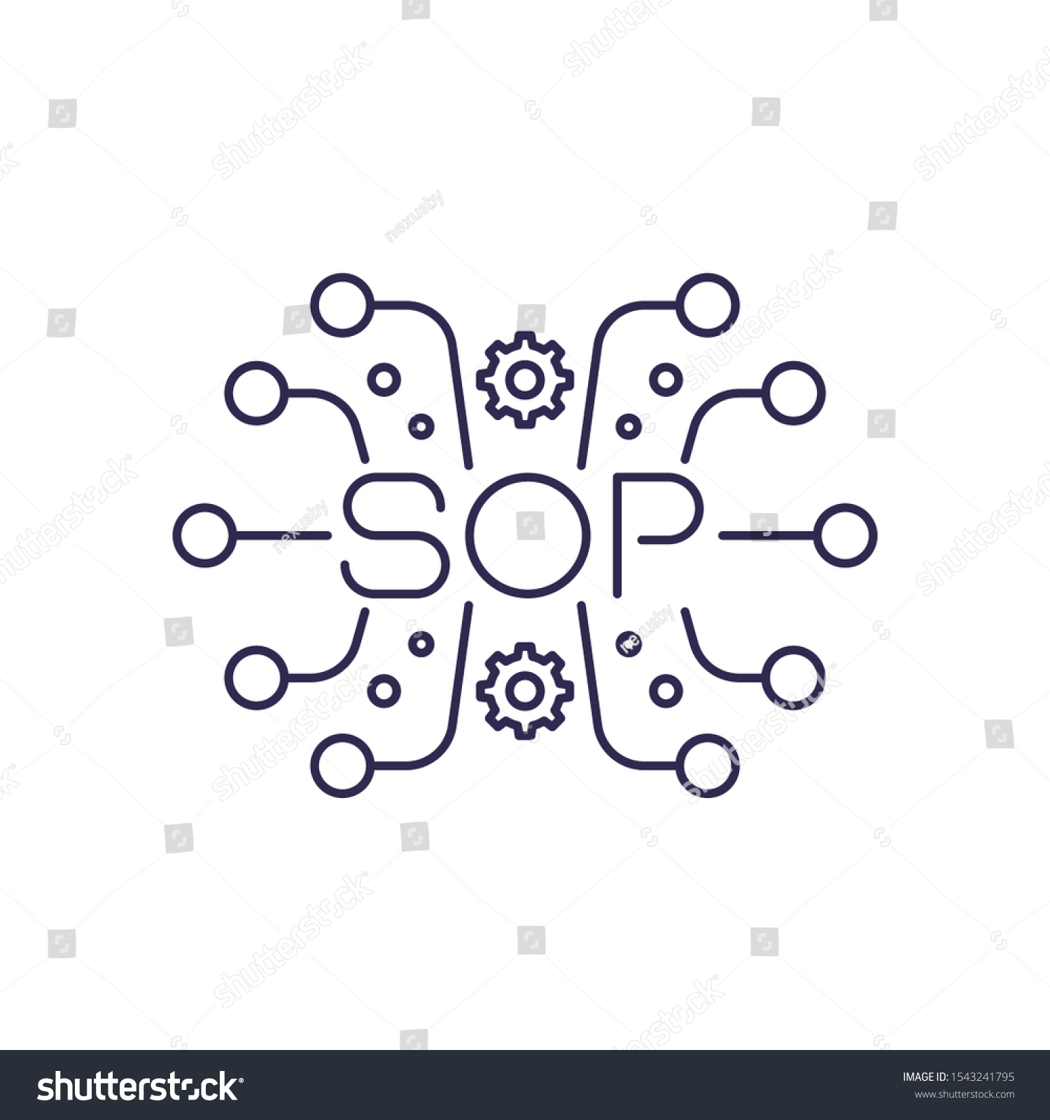 Sop Icon Standard Operating Procedure Line: vetor stock (livre de ...