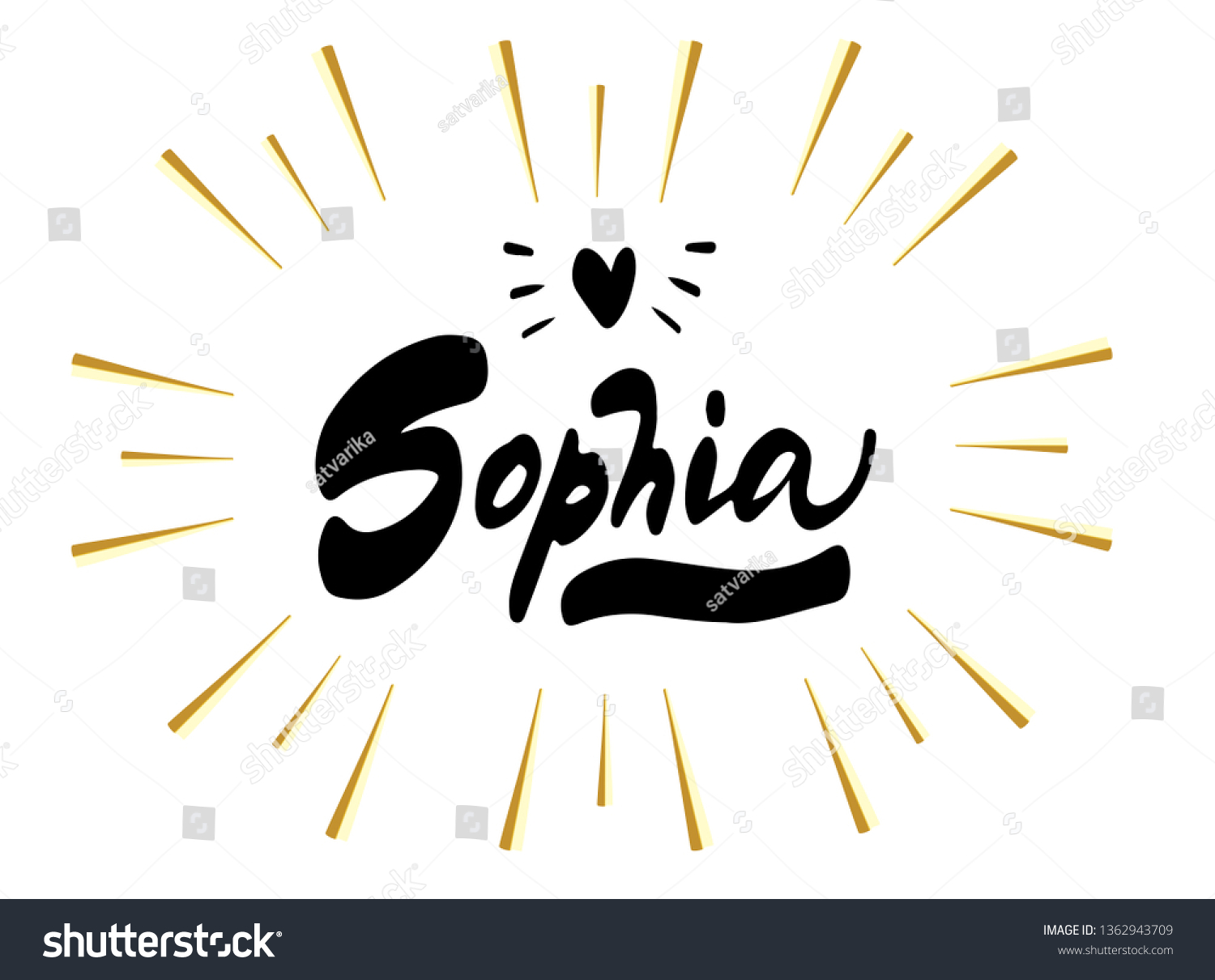Sophia Woman Name Template Banner Poster Stock Vector Royalty Free
