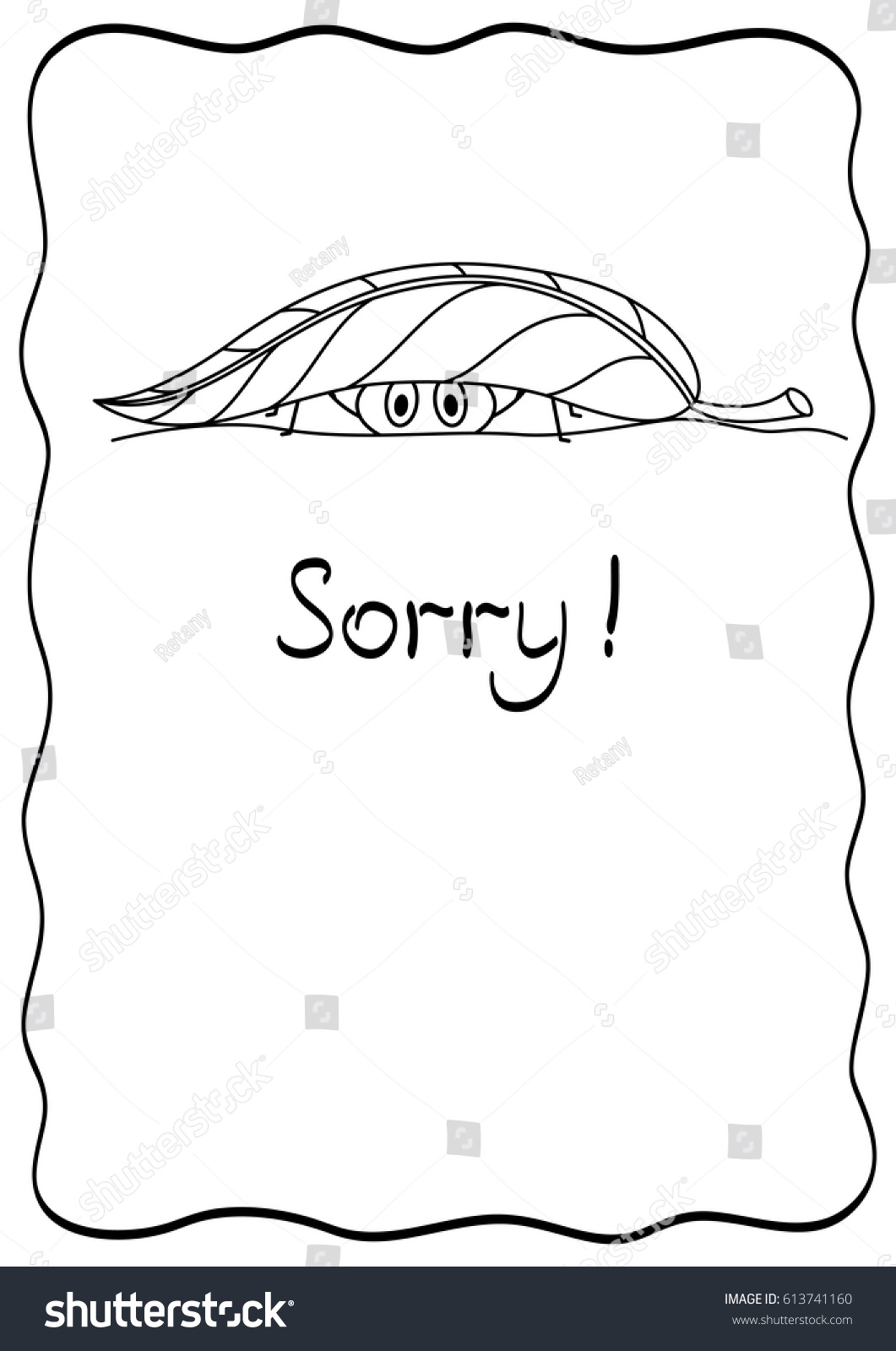 Sorry Comic Postcard Spider Design Template Stock Vector (Royalty Intended For Sorry Card Template