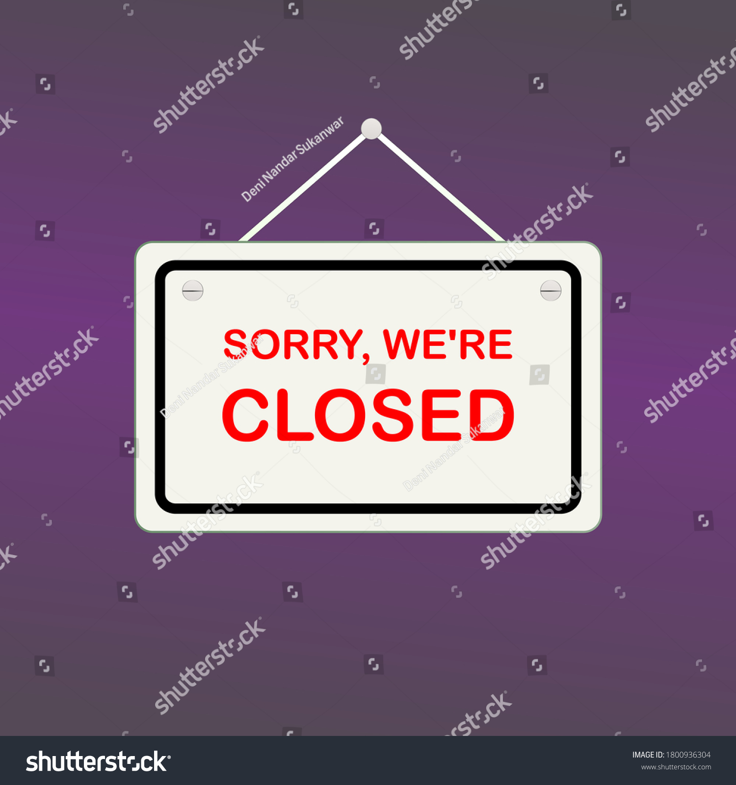 Sorry We Closed Sign On Door Stock Vector (Royalty Free) 23 Throughout Business Closed Sign Template