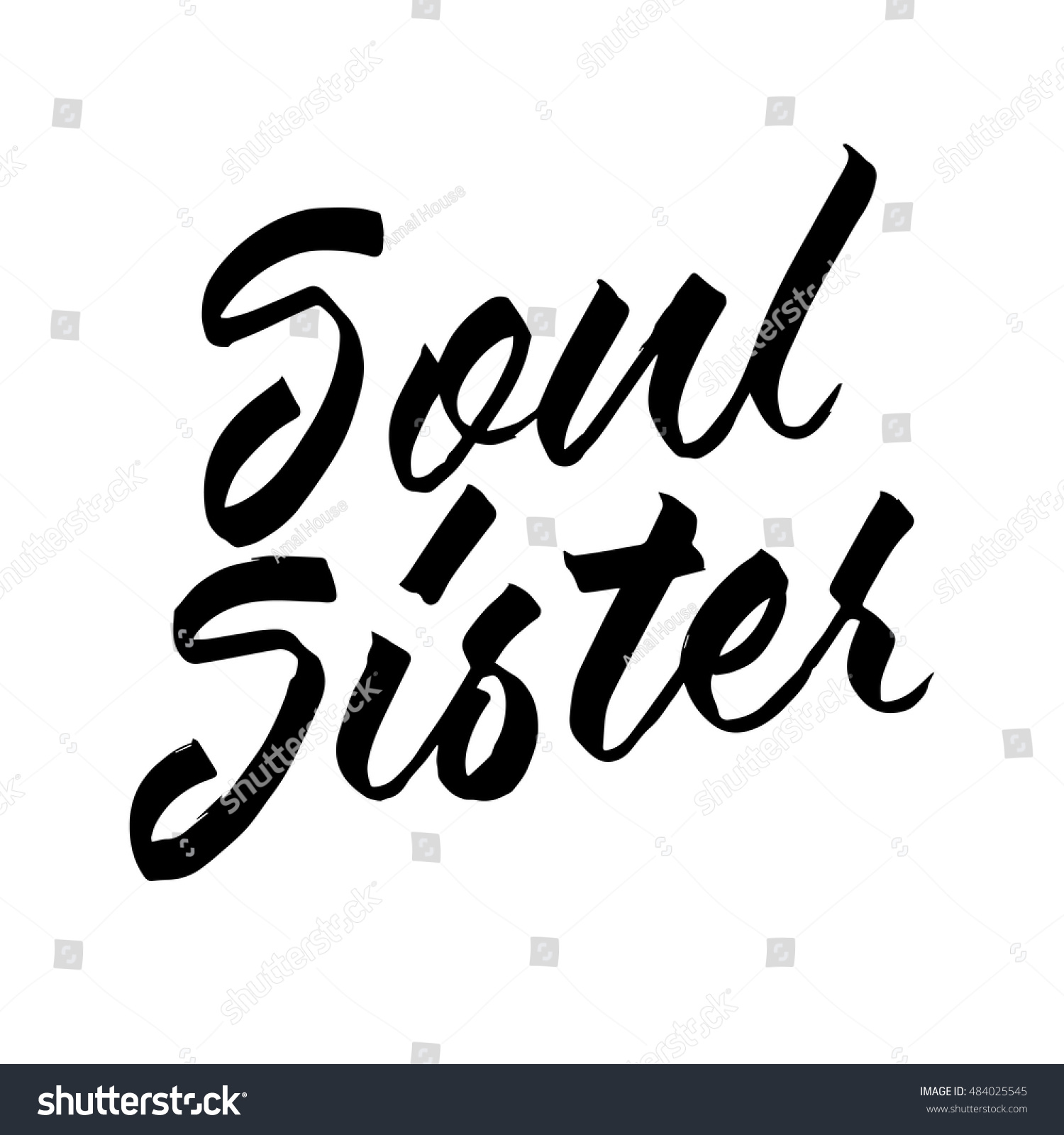 SVG of Soul sister, ink hand lettering. Modern brush calligraphy. Handwritten phrase.  svg