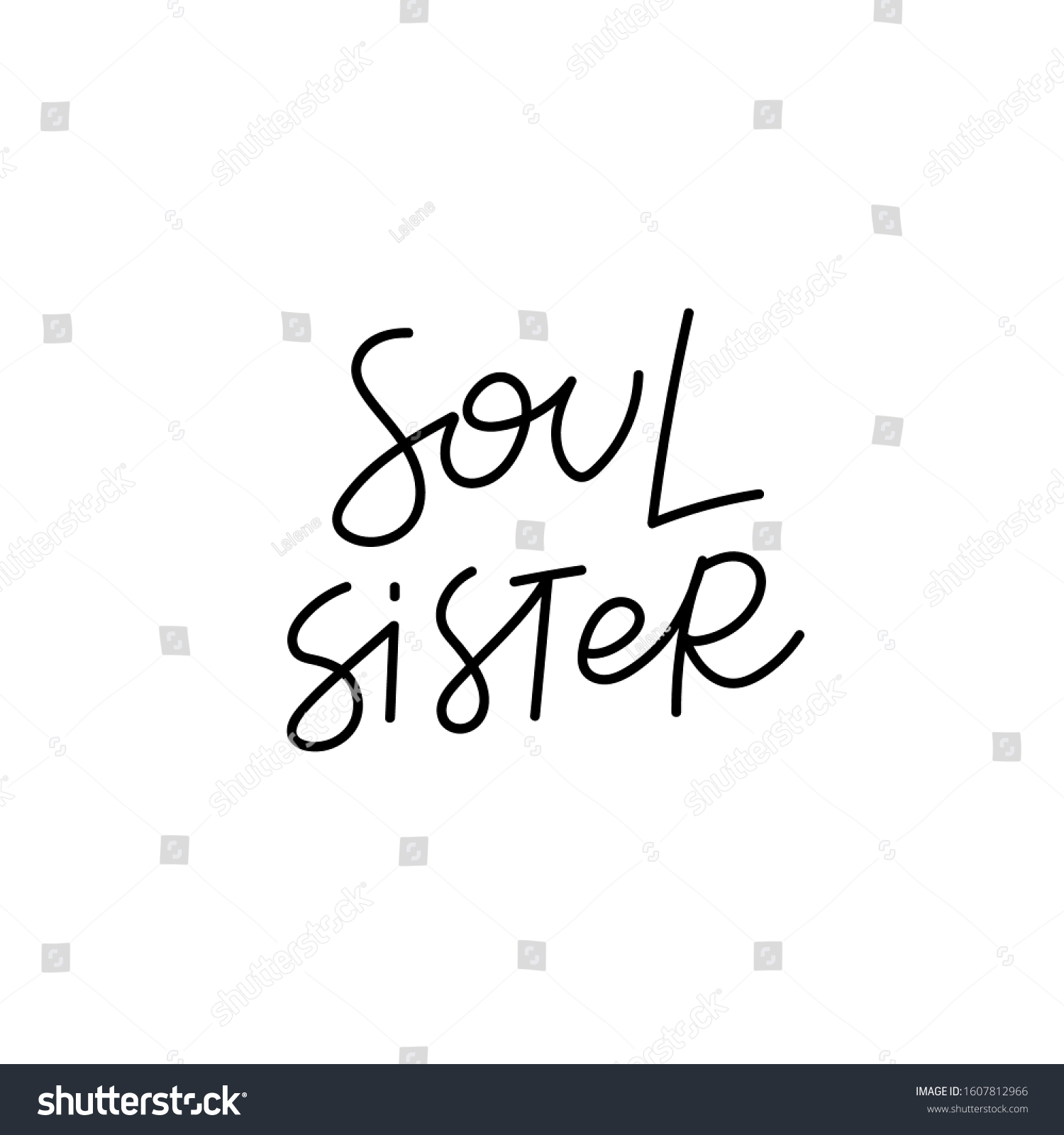 SVG of Soul sister quote lettering. Calligraphy inspiration graphic design typography element. Hand written postcard. Cute simple black vector sign svg
