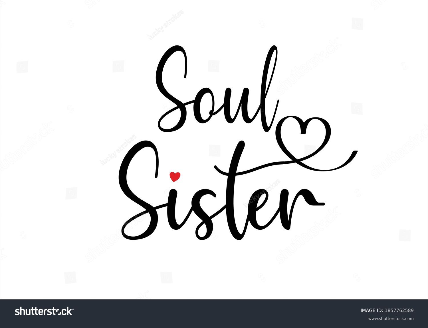 SVG of soul sister with heart lettering design best friend forewer bff  svg