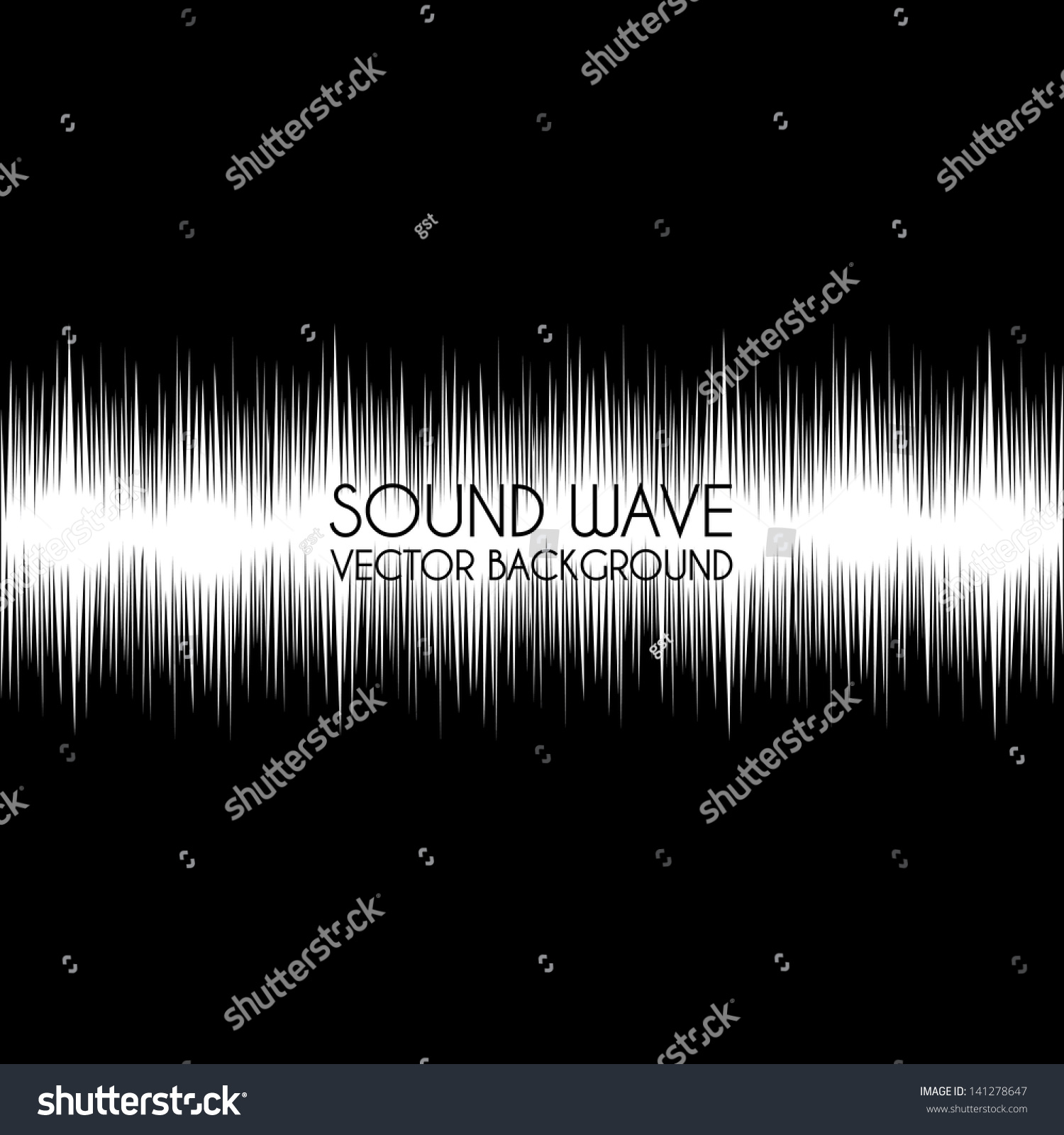 Sound Wave Design Over Black Background Vector Illustration - 141278647 ...