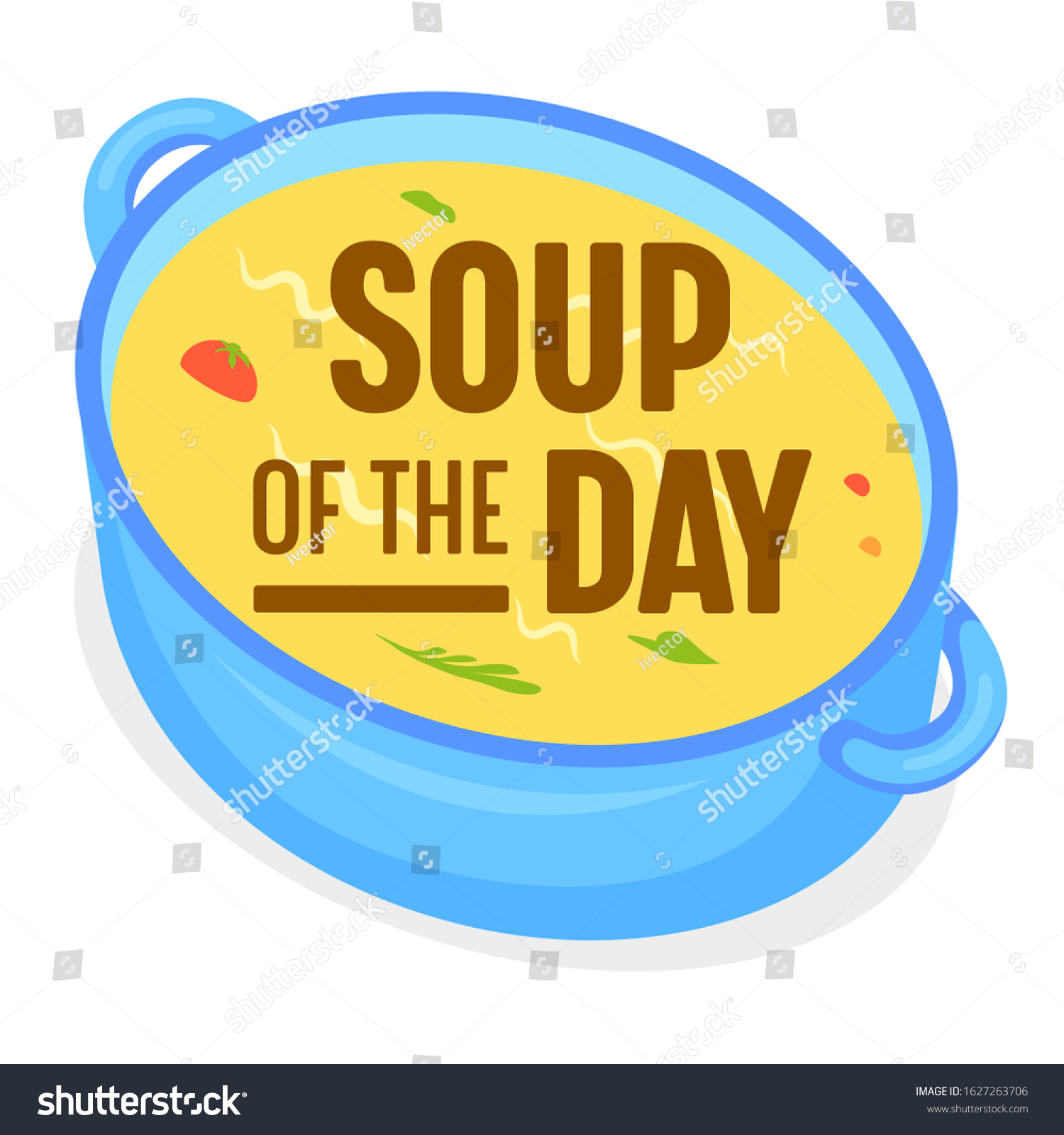 Soup Day Concept Food Sticker Badge Stock Vector (Royalty Free