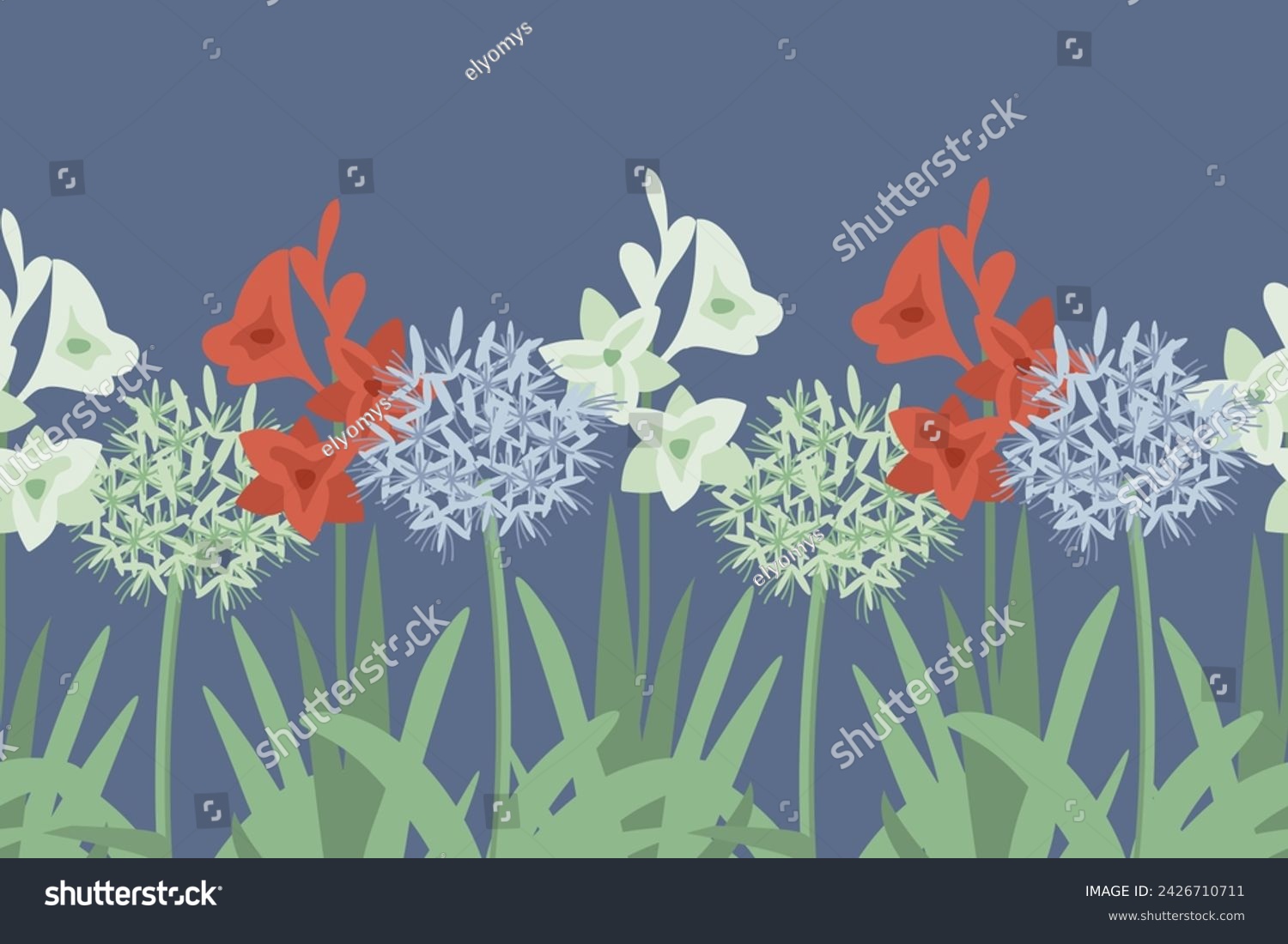 SVG of South Africa flowers background, tritonia and agapanthus svg