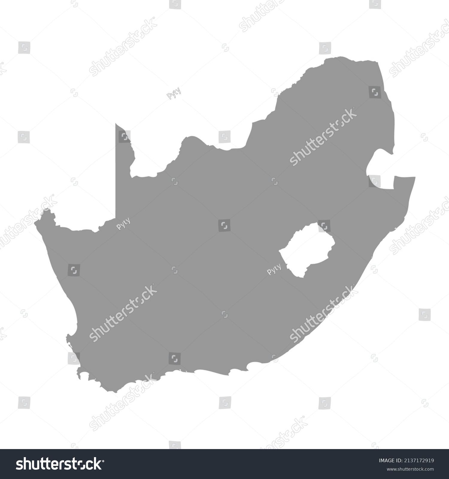 South Africa Vector Country Map Silhouette Stock Vector (Royalty Free ...